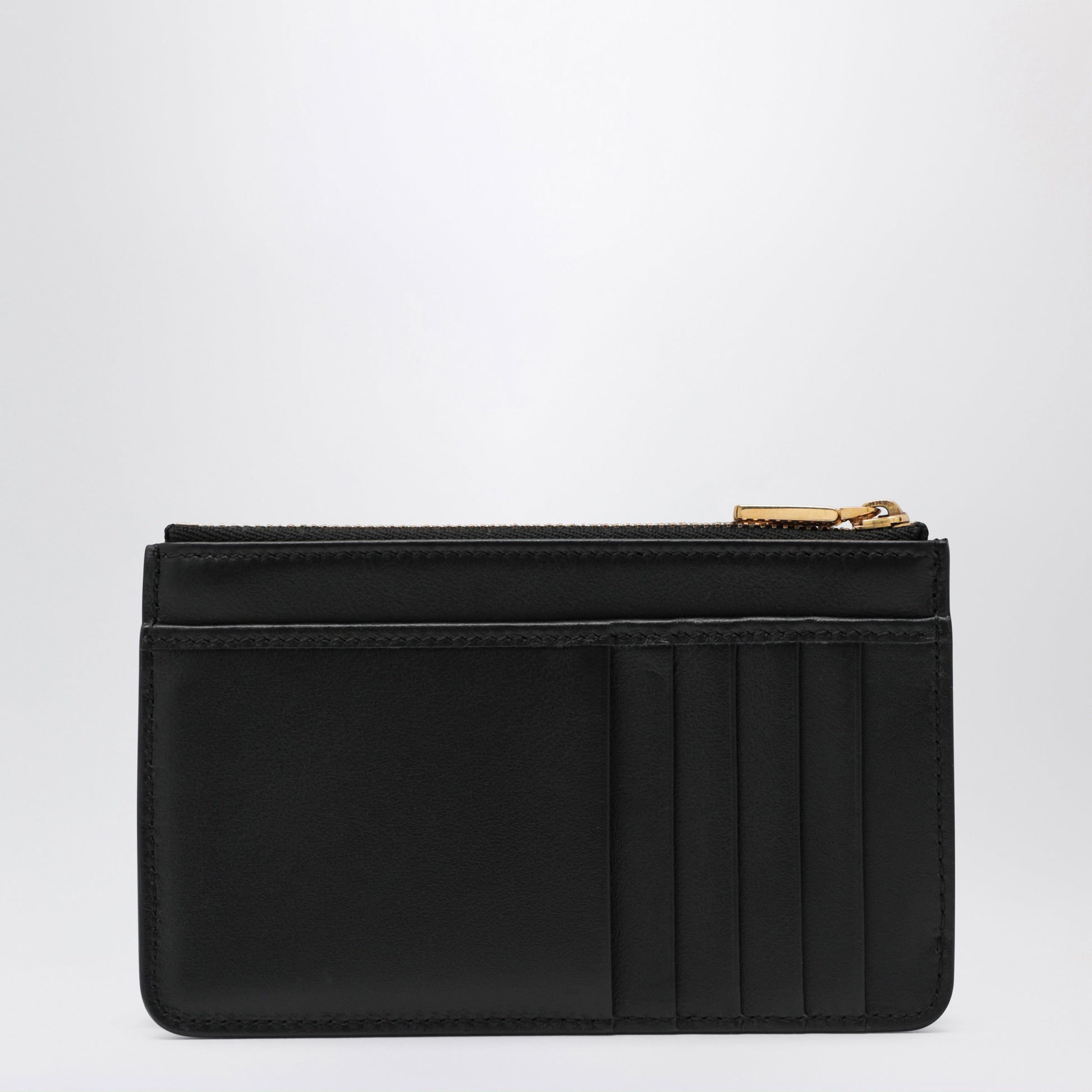 Dolce&Gabbana Black Leather Zip Card Holder With Dg Logo Women DOLCE & GABBANA