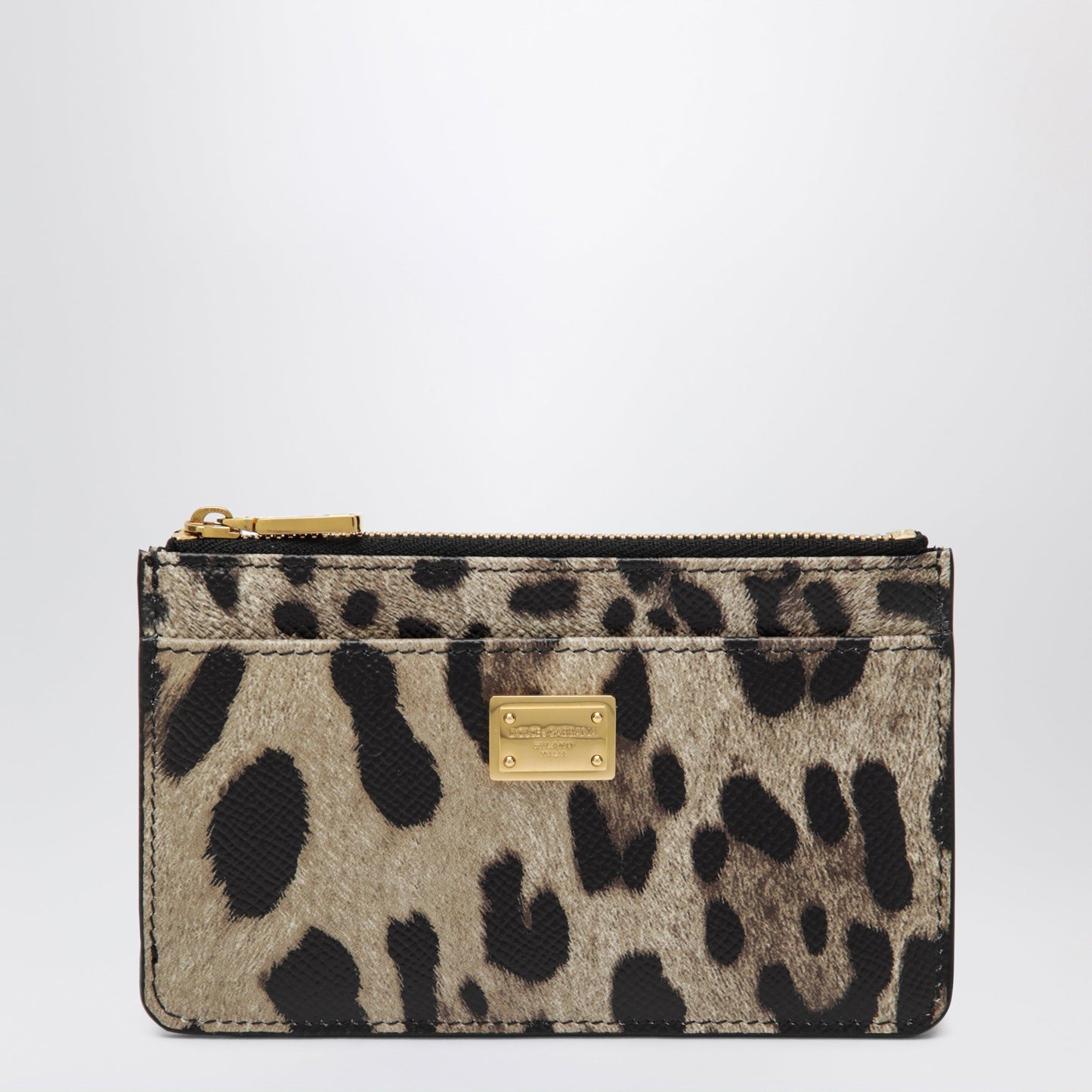Dolce&Gabbana Leopard-Print Dauphine Leather Card Holder With Zip Women DOLCE & GABBANA