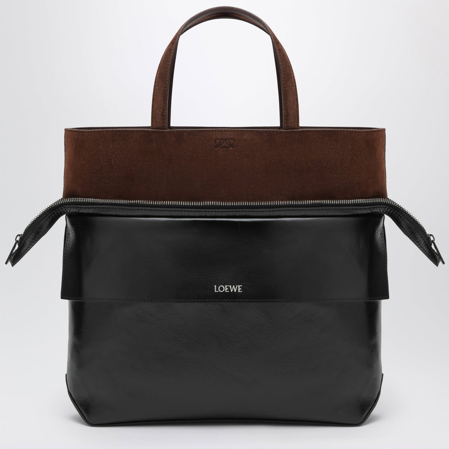 Loewe Small Switch Tote Bag In Black/Espresso Calfskin Men LOEWE