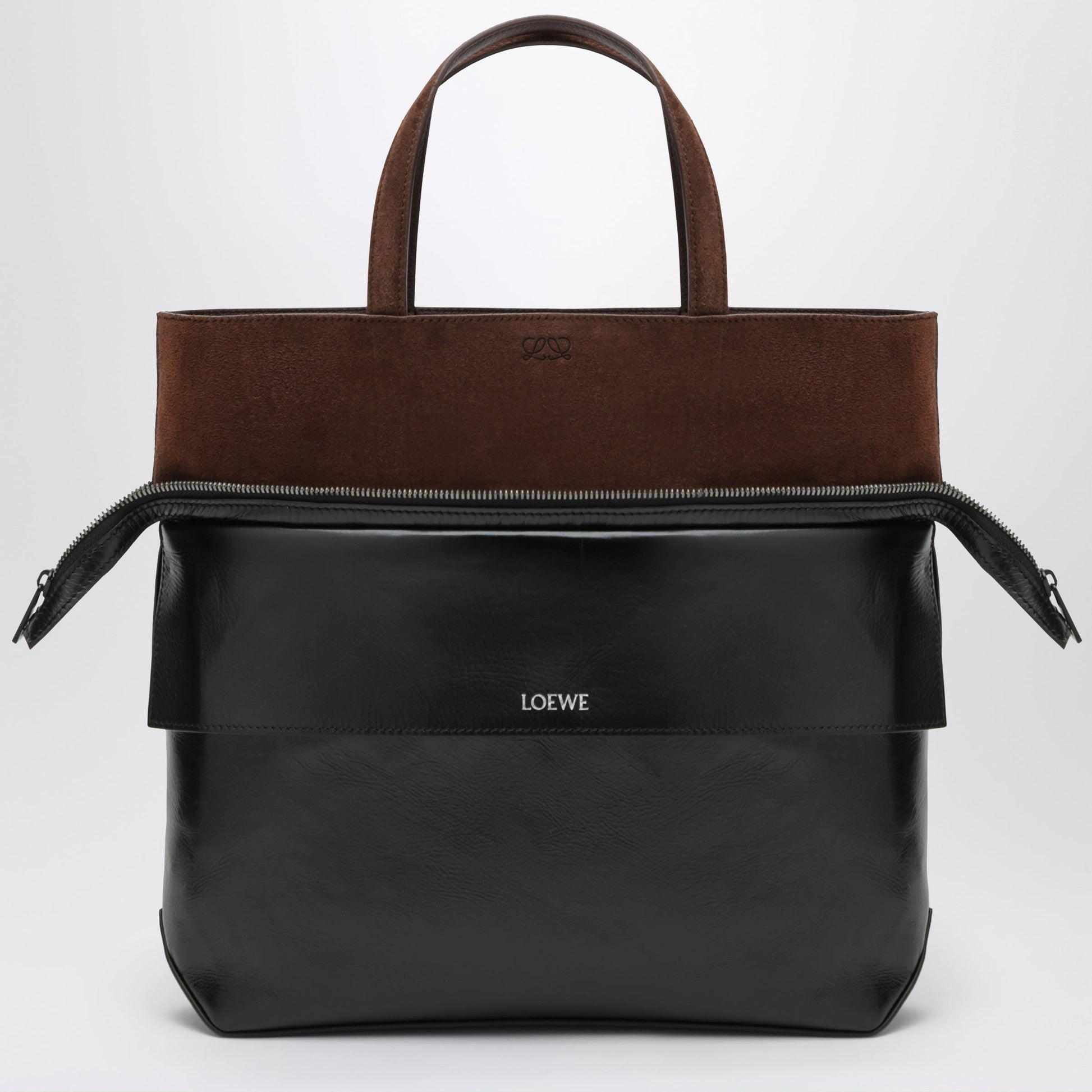 Loewe Small Switch Tote Bag In Black/Espresso Calfskin Men LOEWE