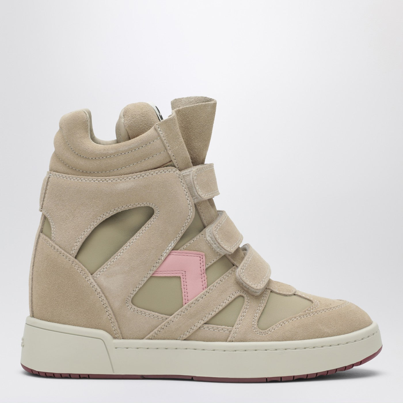 Isabel Marant Bekett Wedge Sneakers In Beige/Pink Suede Women ISABEL MARANT