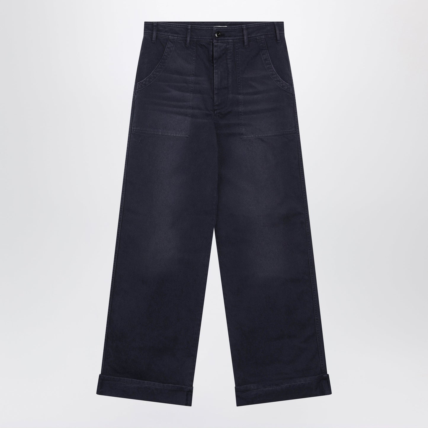 Acne Studios Navy Blue Cotton Twill Trousers Men ACNE STUDIOS