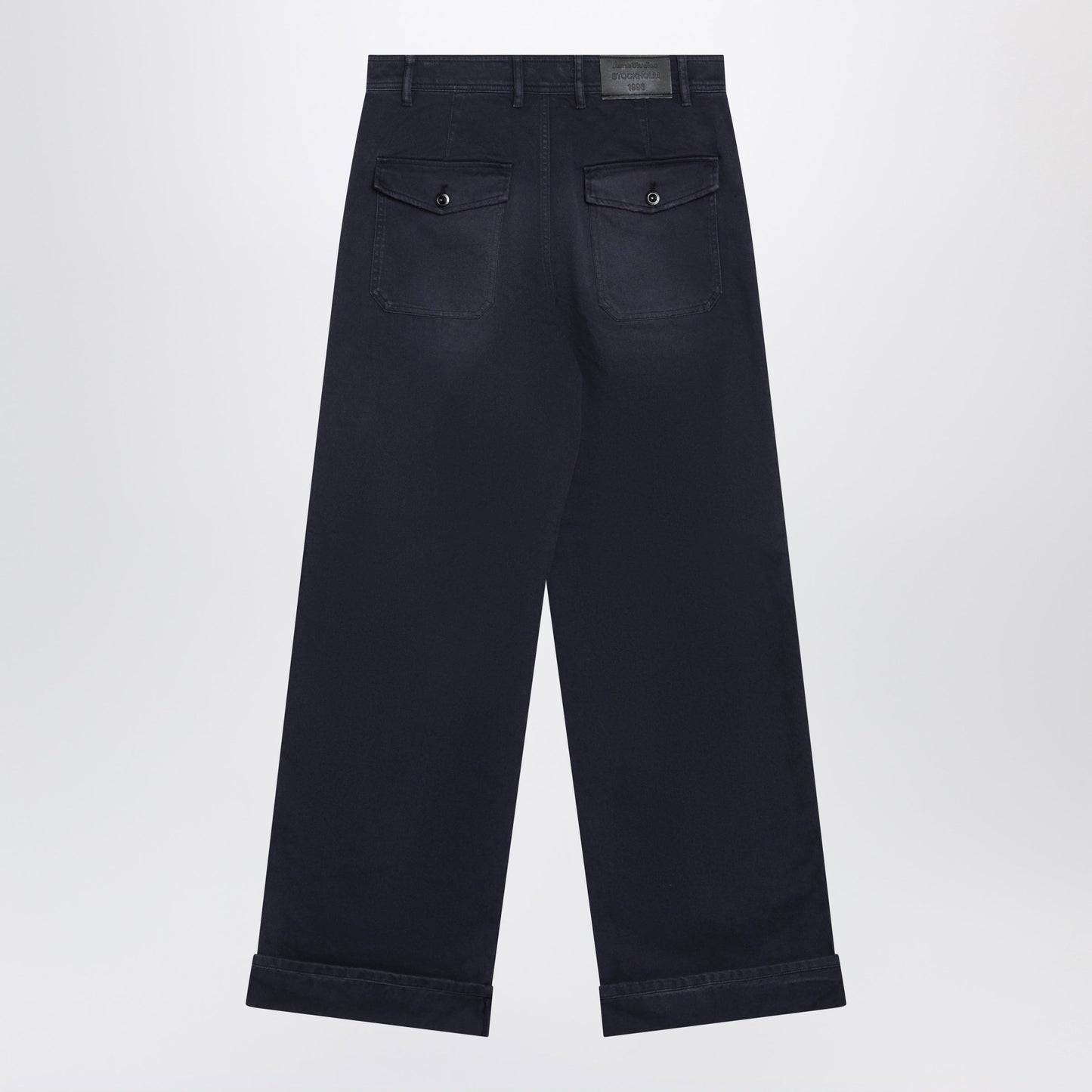 Acne Studios Navy Blue Cotton Twill Trousers Men ACNE STUDIOS
