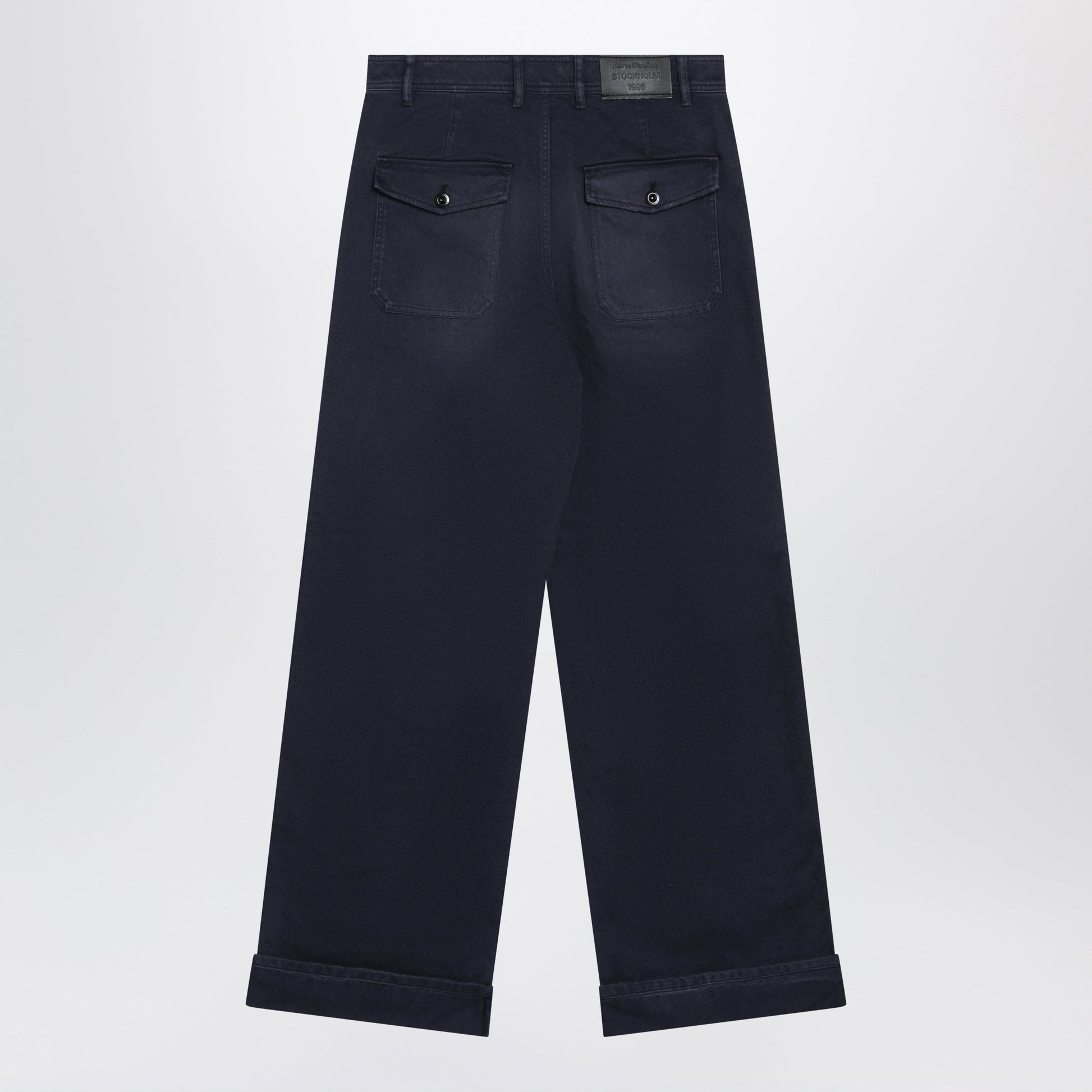 Acne Studios Navy Blue Cotton Twill Trousers Men ACNE STUDIOS