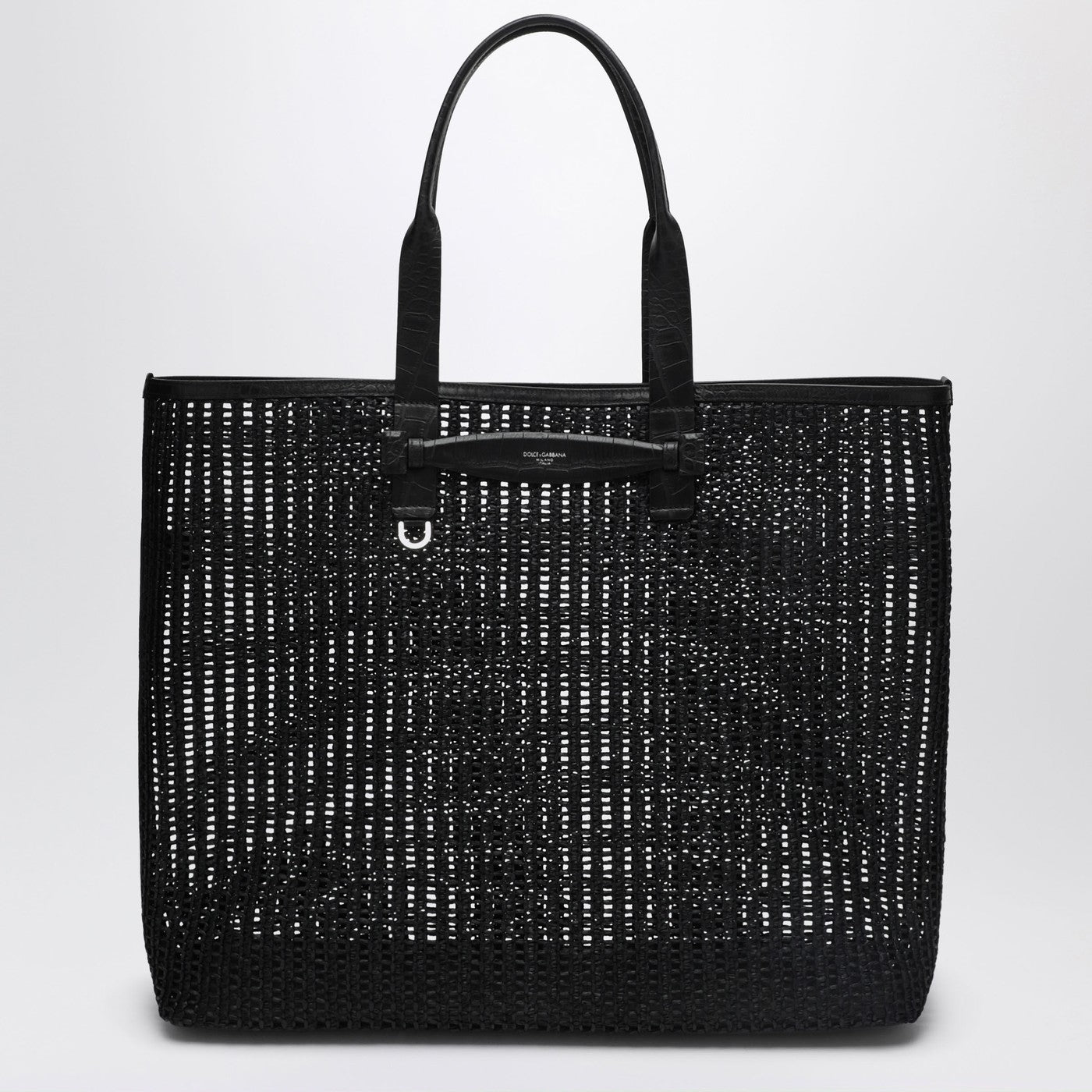 Dolce&Gabbana Adamo Shopping Bag In Black Woven Mesh Men DOLCE & GABBANA