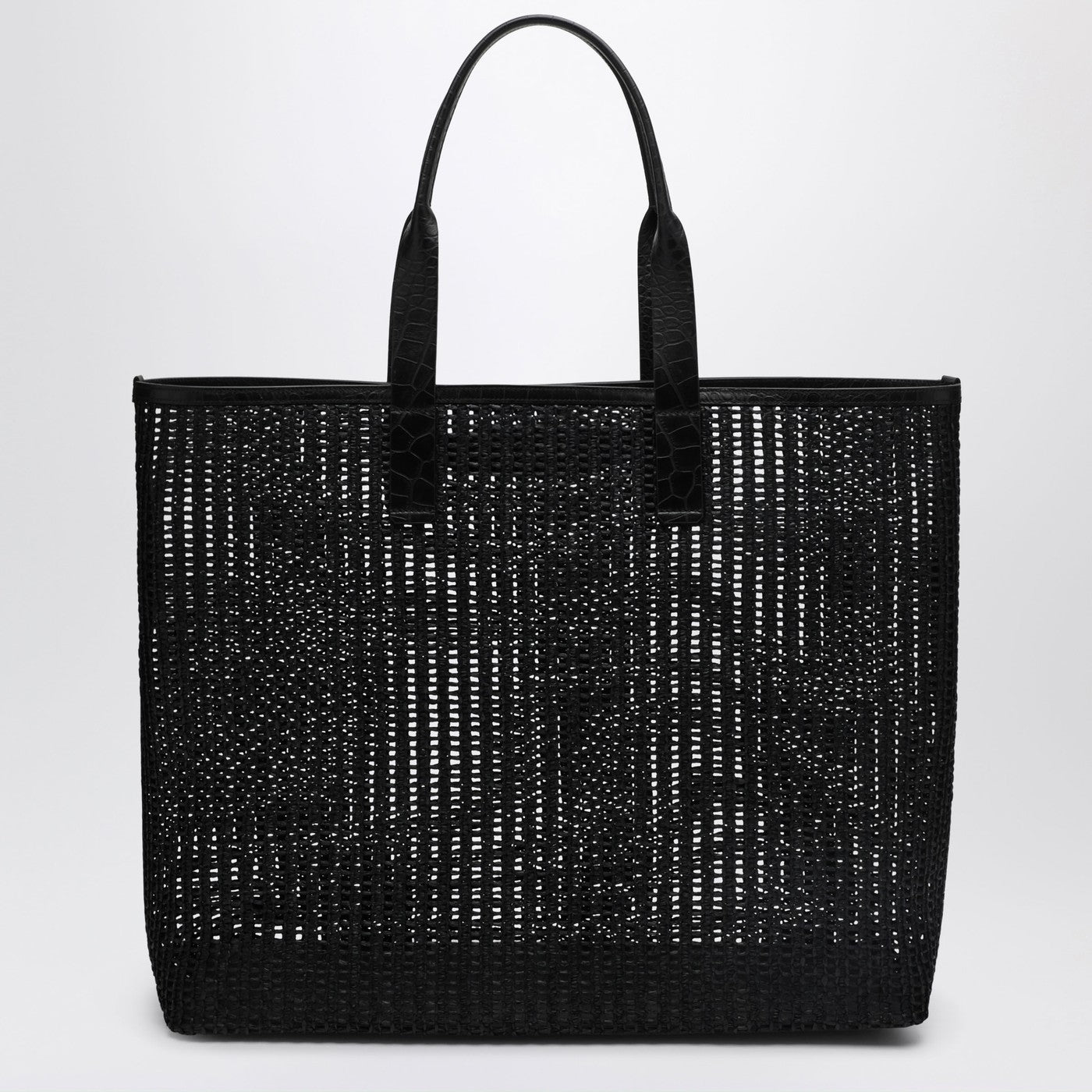 Dolce&Gabbana Adamo Shopping Bag In Black Woven Mesh Men DOLCE & GABBANA