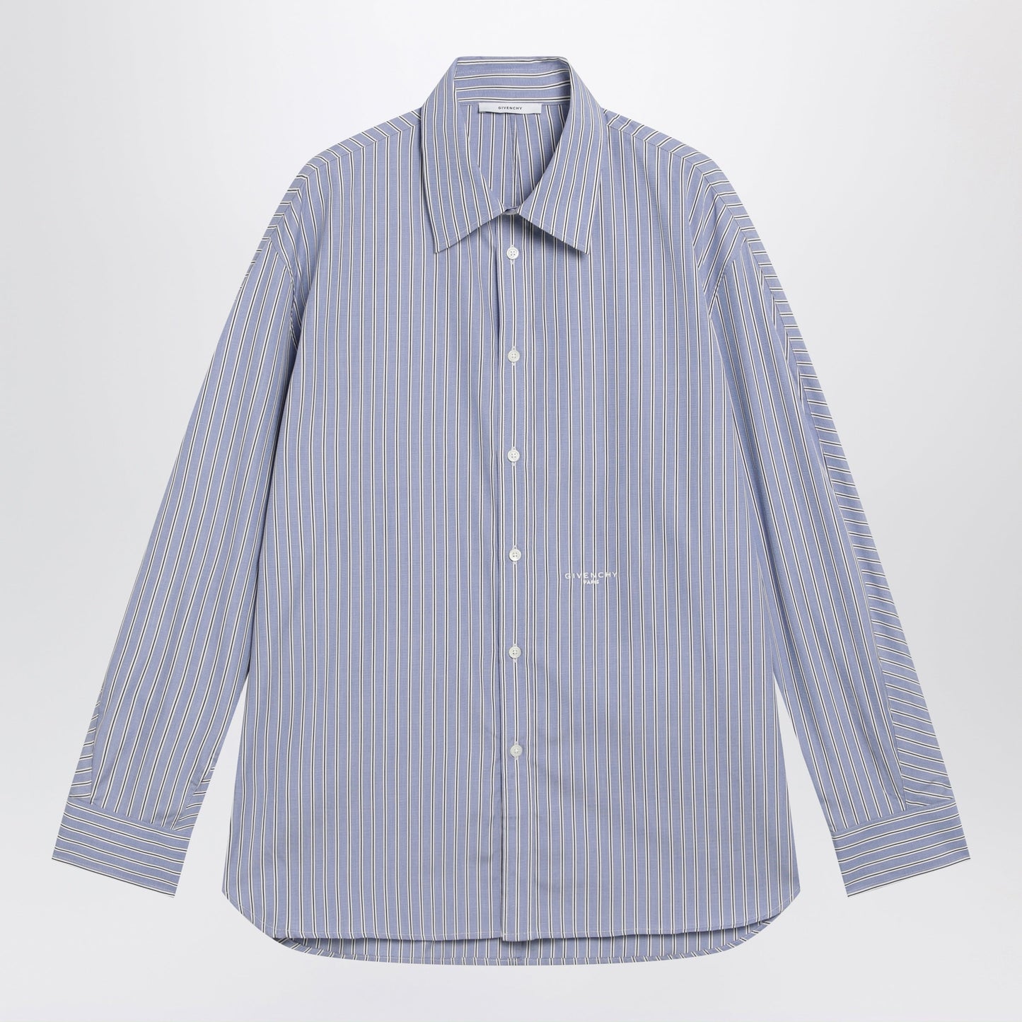Givenchy White/Blue Striped Poplin Shirt Men GIVENCHY