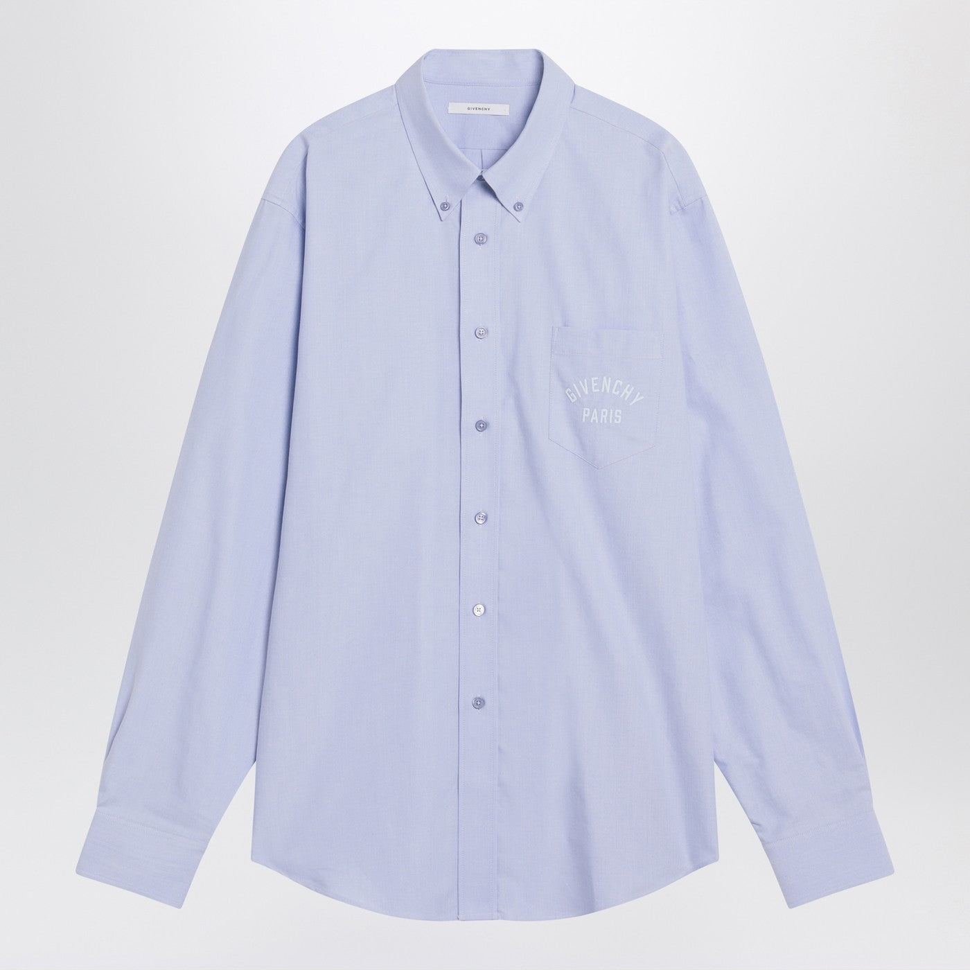 Givenchy Light Blue Button-Down Shirt In Cotton Men GIVENCHY