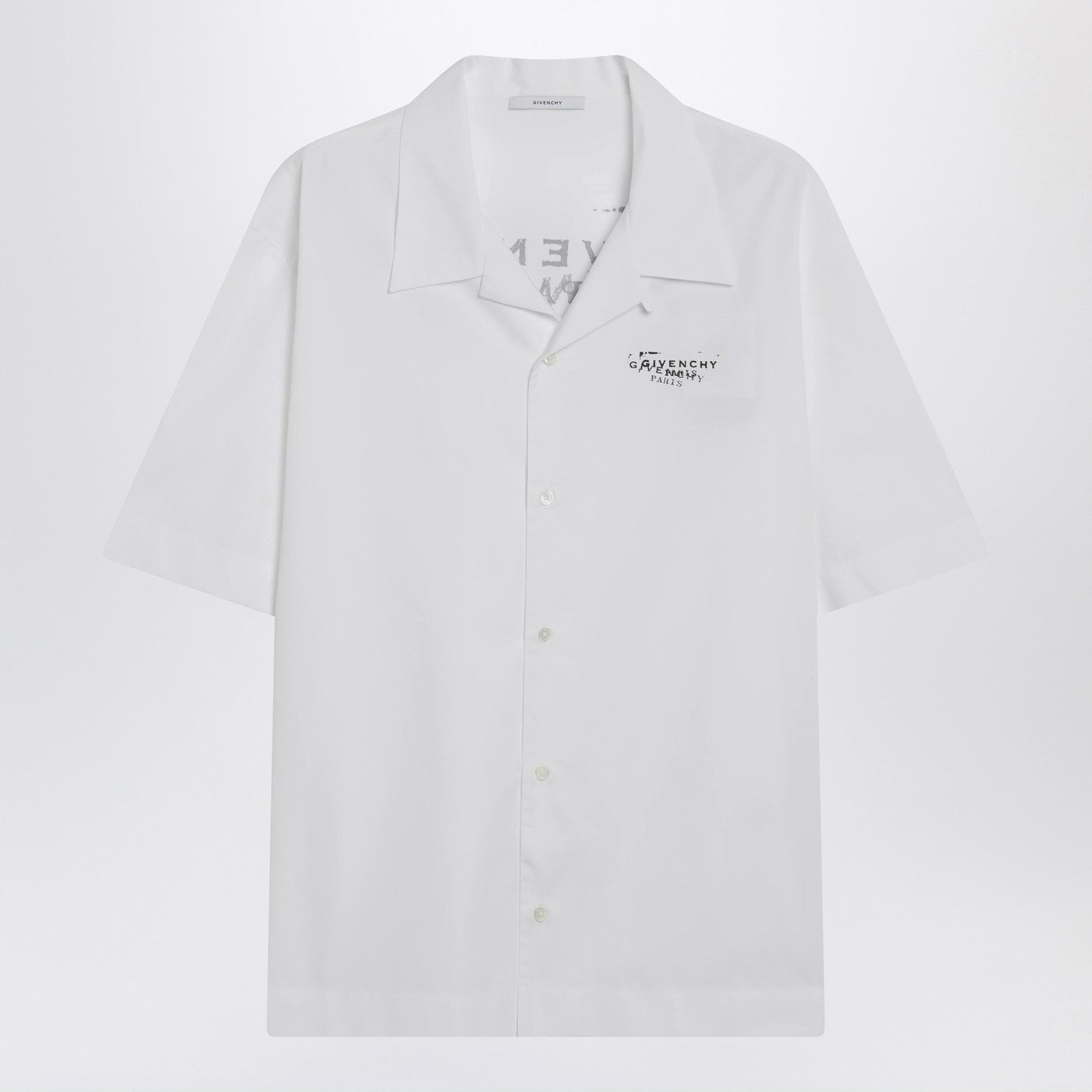 Givenchy White Poplin Shirt With Logo Print Men GIVENCHY