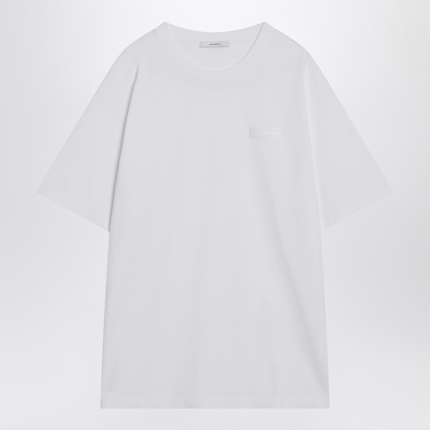 Givenchy White Cotton T-Shirt With Logo Patch Men GIVENCHY