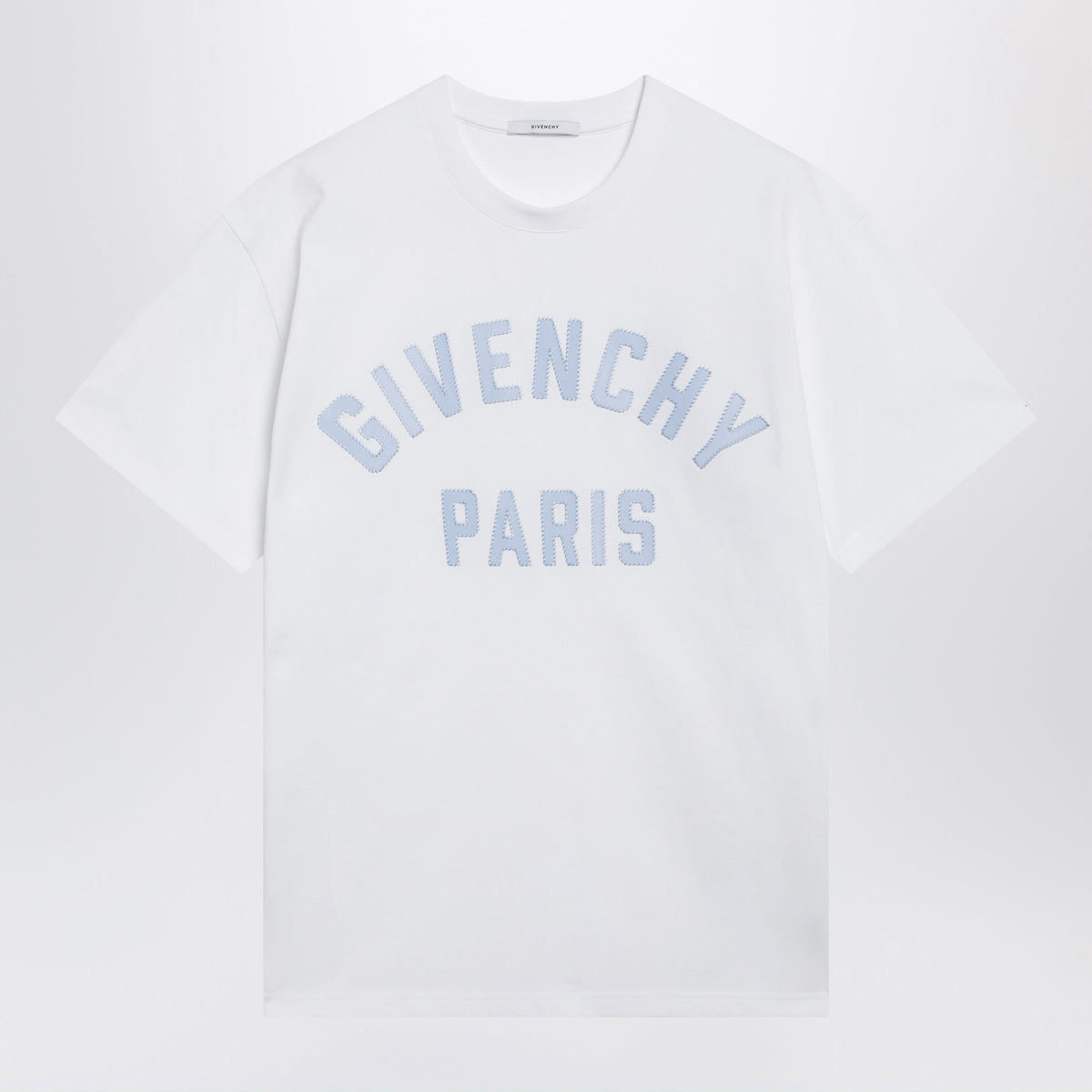 Givenchy White T-Shirt With Logo Embroidery Men GIVENCHY