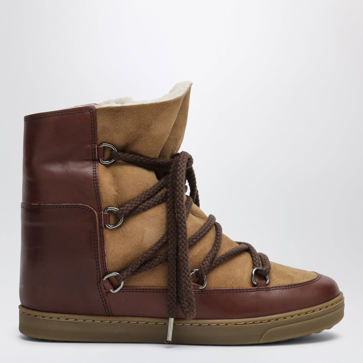 Isabel Marant Brown Suede Ankle Boots With Leather Inserts Women ISABEL MARANT