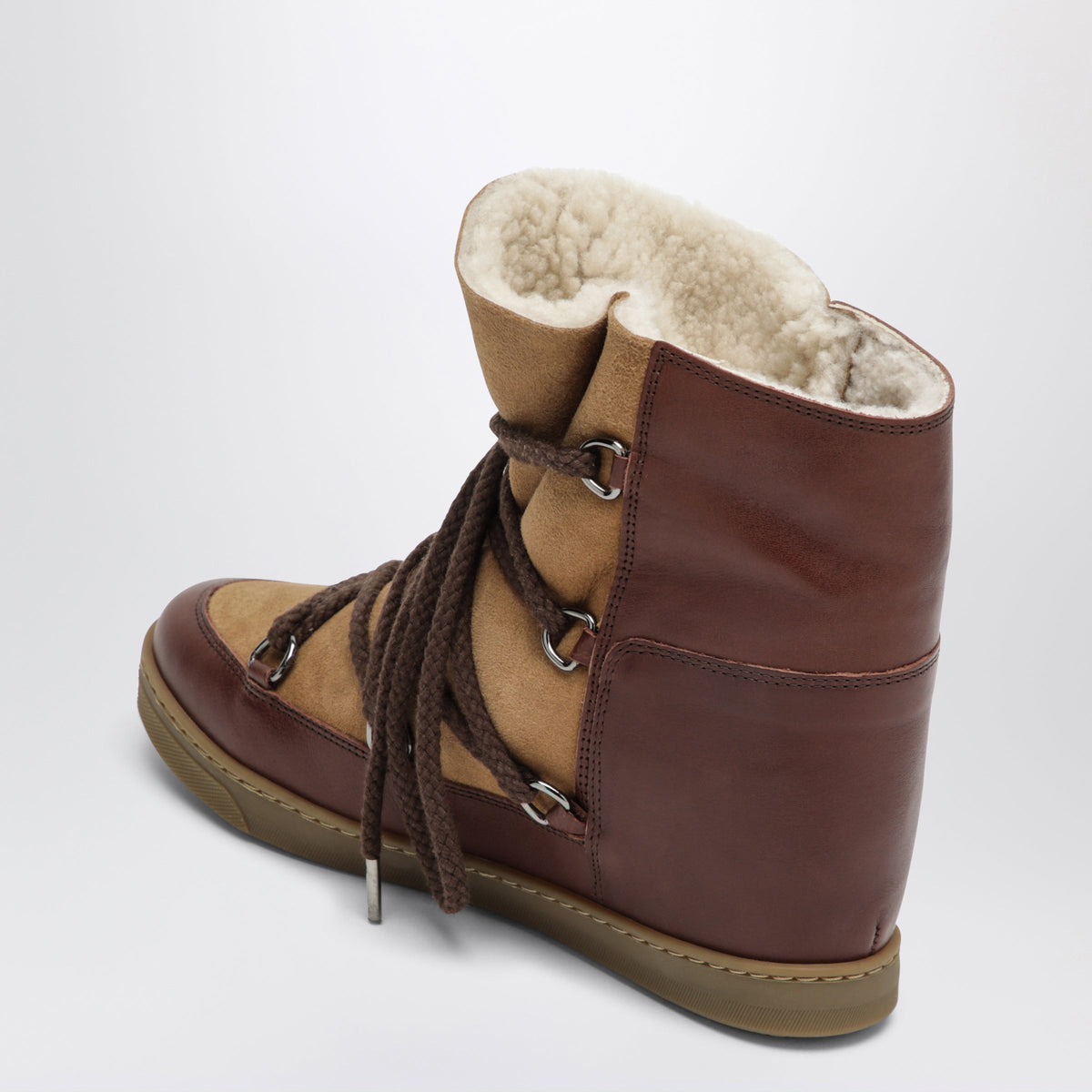 Isabel Marant Brown Suede Ankle Boots With Leather Inserts Women ISABEL MARANT