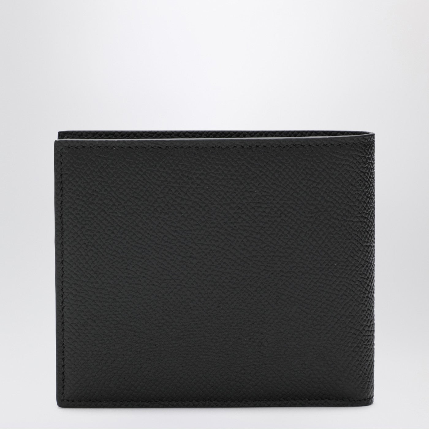 Dolce&Gabbana Black Dauphine Leather Wallet With Logo Plaque Men DOLCE & GABBANA