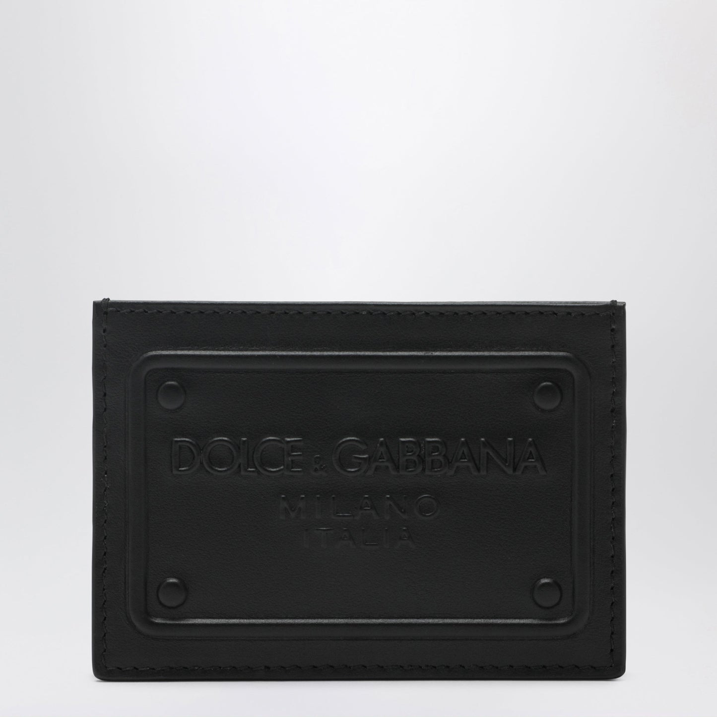 Dolce&Gabbana Black Card Holder With Embossed Logo Men DOLCE & GABBANA