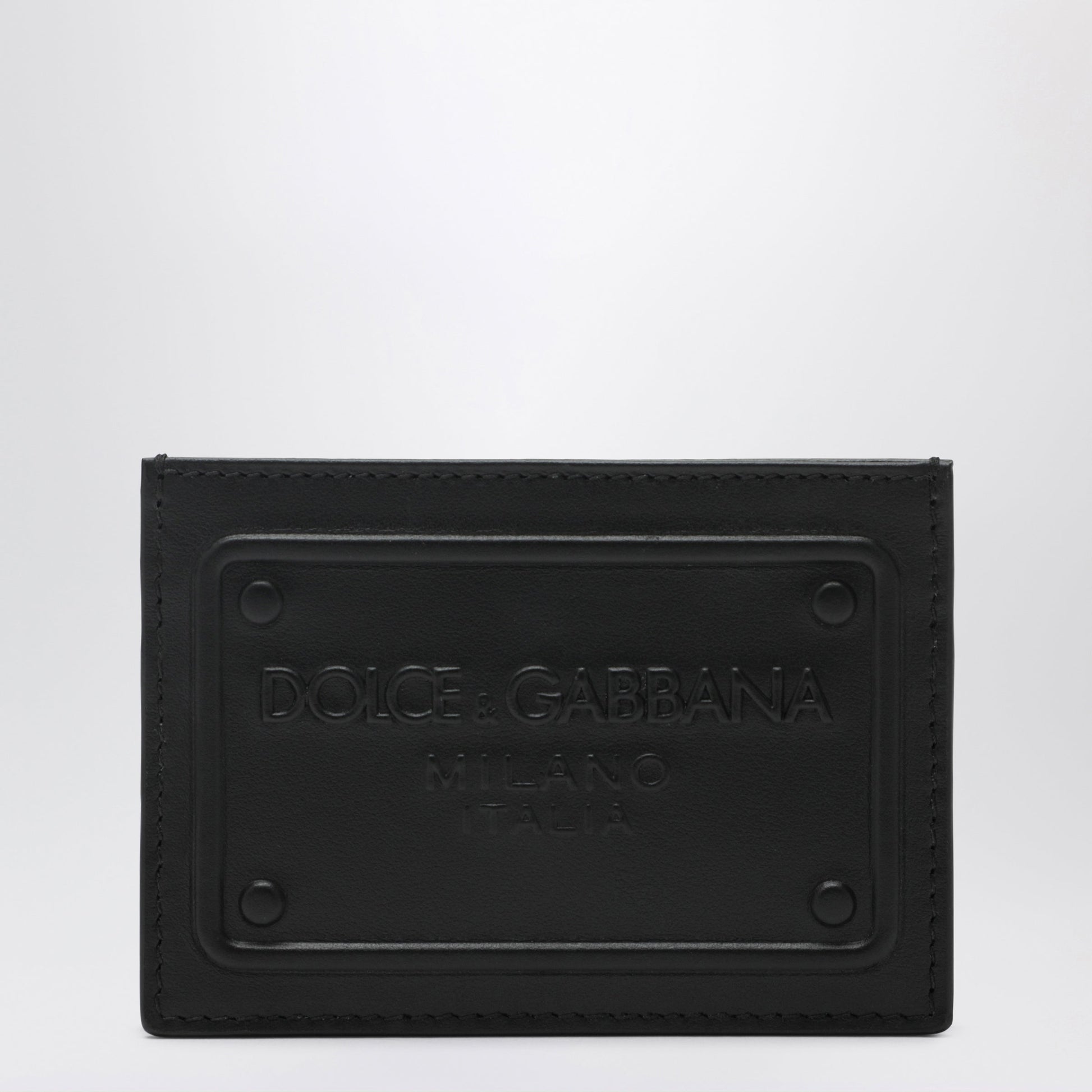 Dolce&Gabbana Black Card Holder With Embossed Logo Men DOLCE & GABBANA