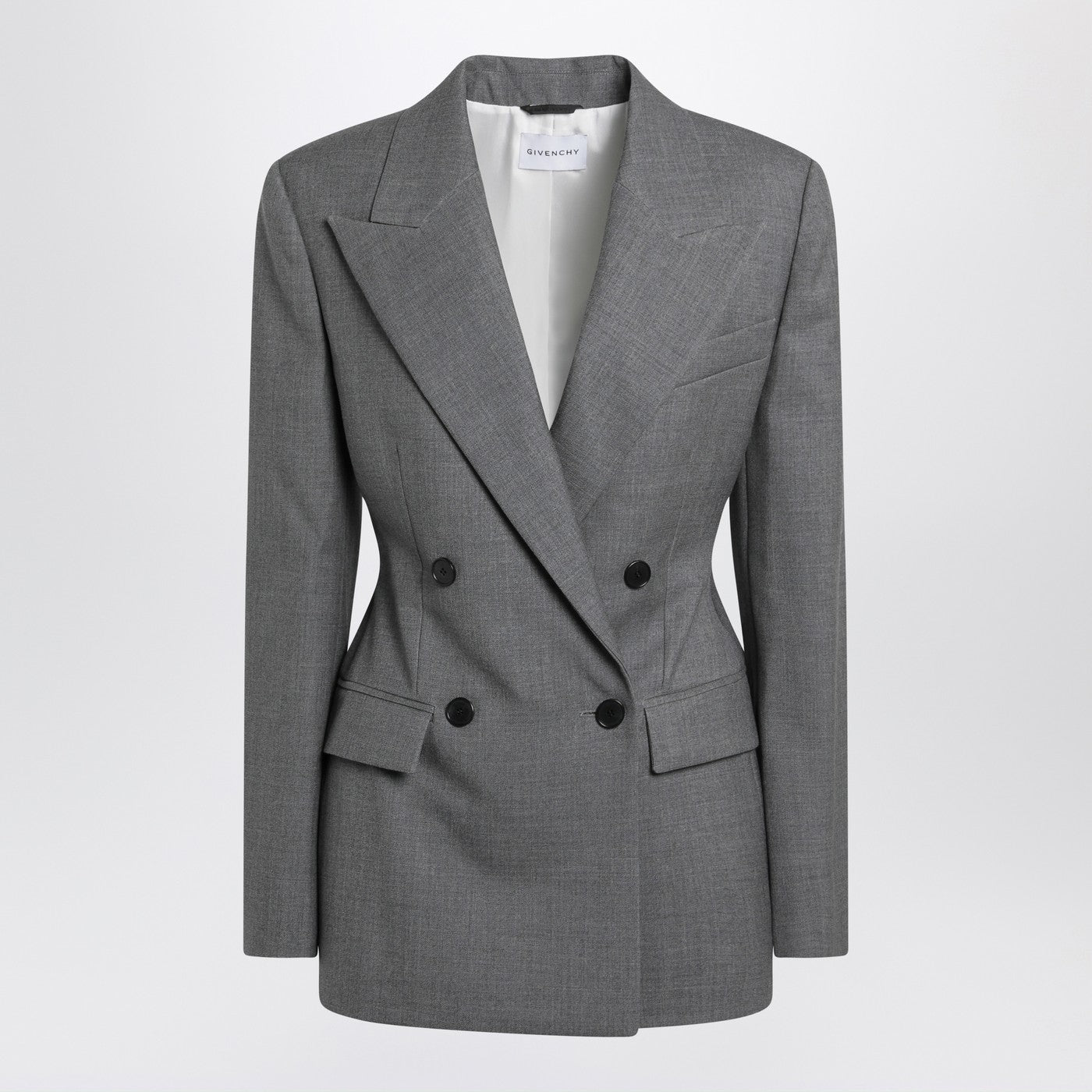 Givenchy Grey Double-Breasted Wool Jacket Women GIVENCHY
