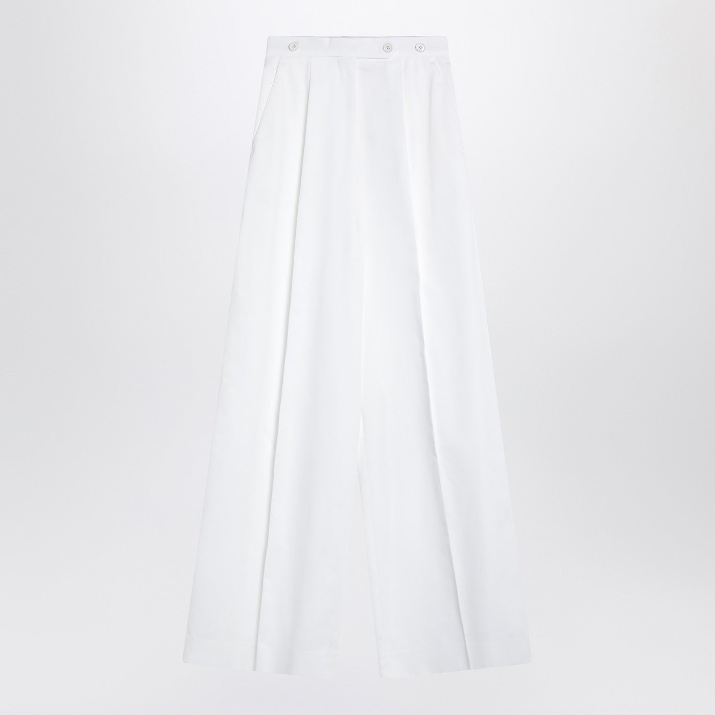 Givenchy White Pleated Cotton Trousers Women GIVENCHY