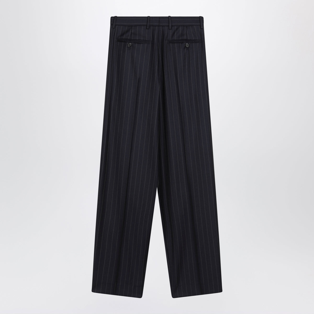 Givenchy Navy Blue Pinstripe Wool Trousers Women GIVENCHY