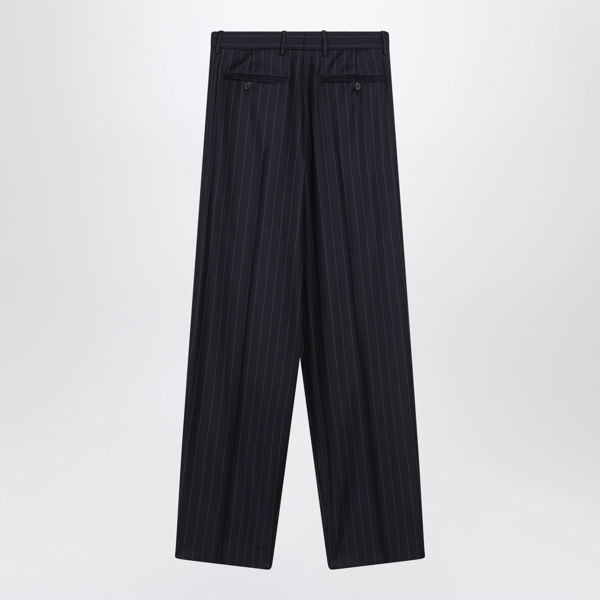 Givenchy Navy Blue Pinstripe Wool Trousers Women GIVENCHY