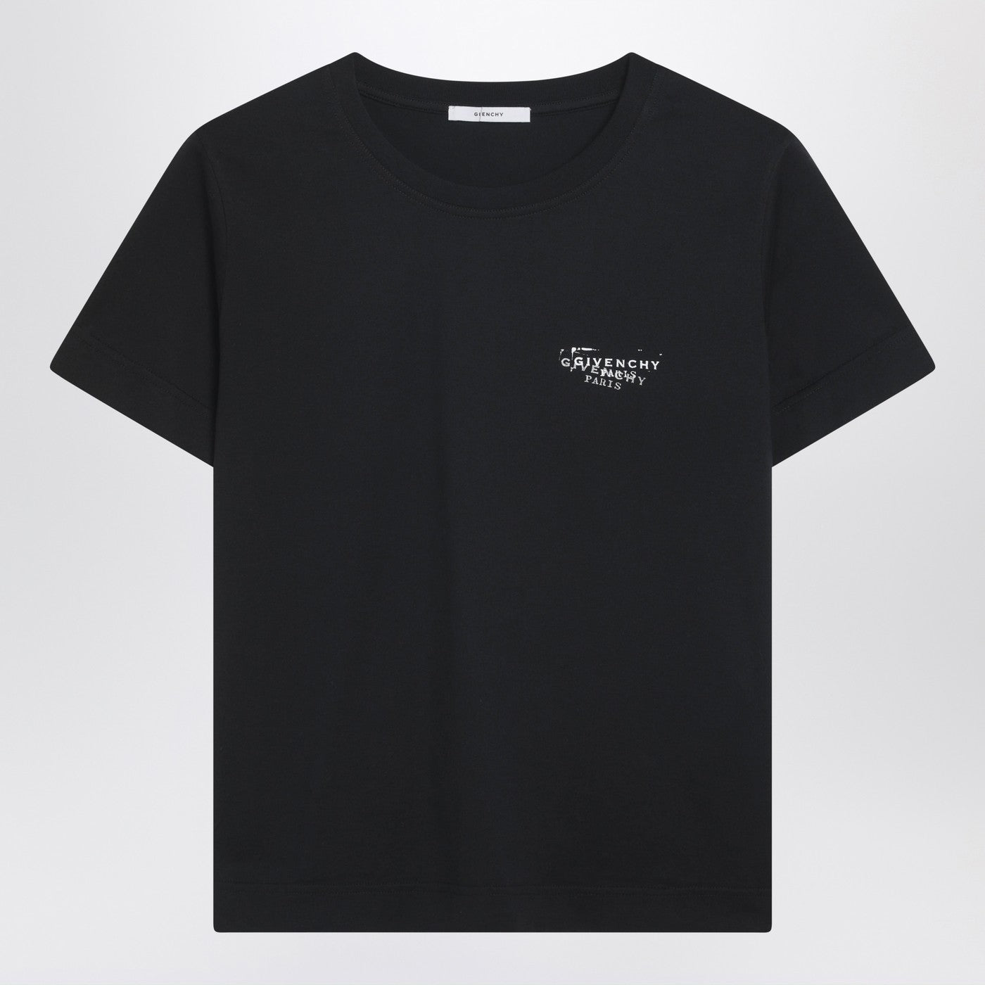Givenchy Black T-Shirt With Givenchy Stamp Print Women GIVENCHY