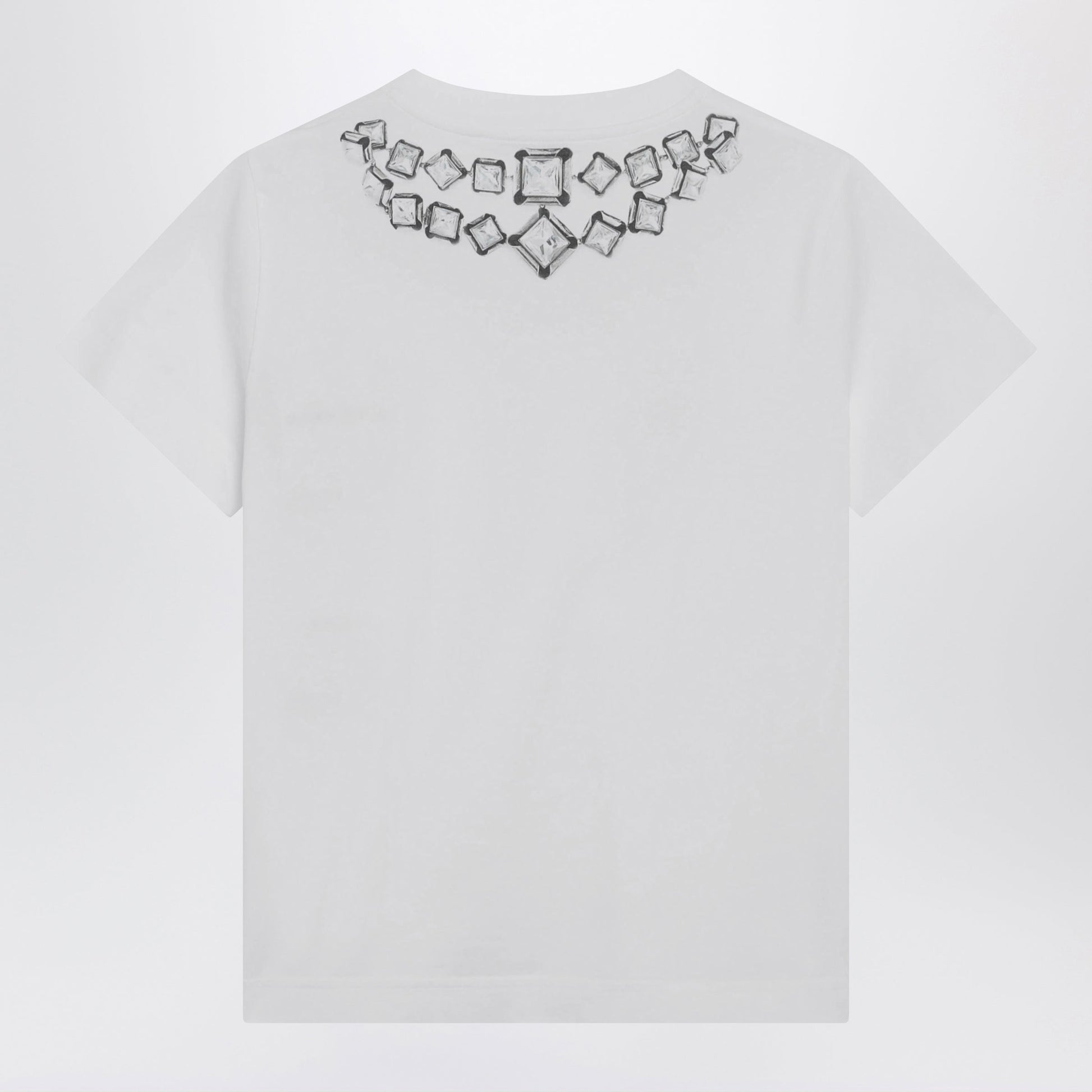 Givenchy Deconstructed Crystals Cotton T-Shirt In White Women GIVENCHY