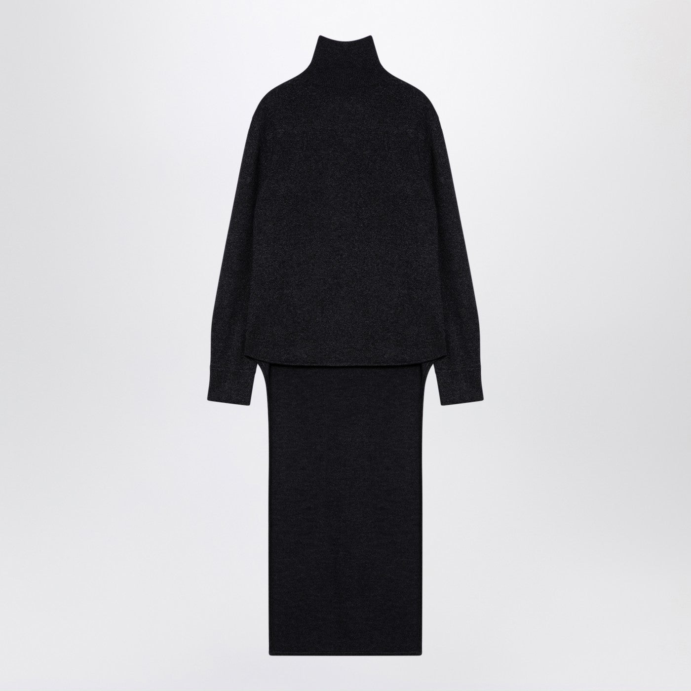 Givenchy Dark Grey Turtleneck With Drawstring Women GIVENCHY