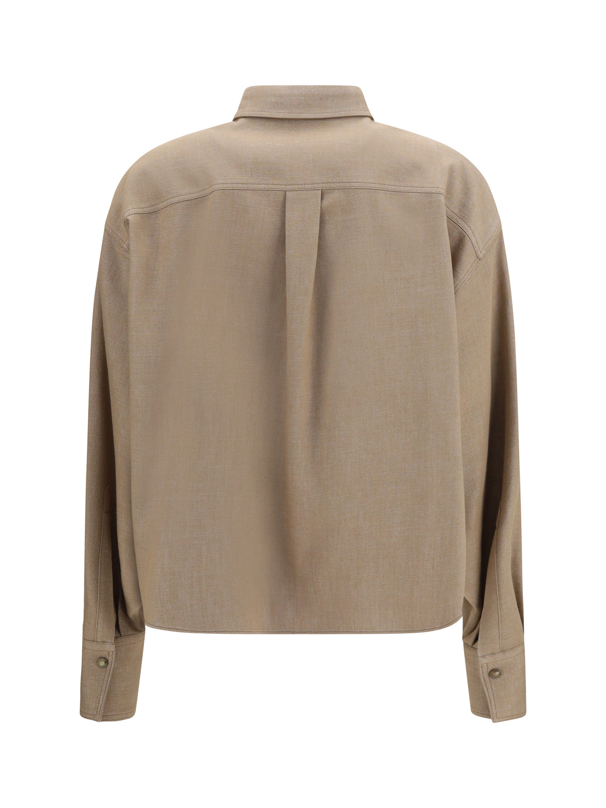 Brunello Cucinelli Women No Fade Sparkling Denim Shirt With Shiny Collar BRUNELLO CUCINELLI