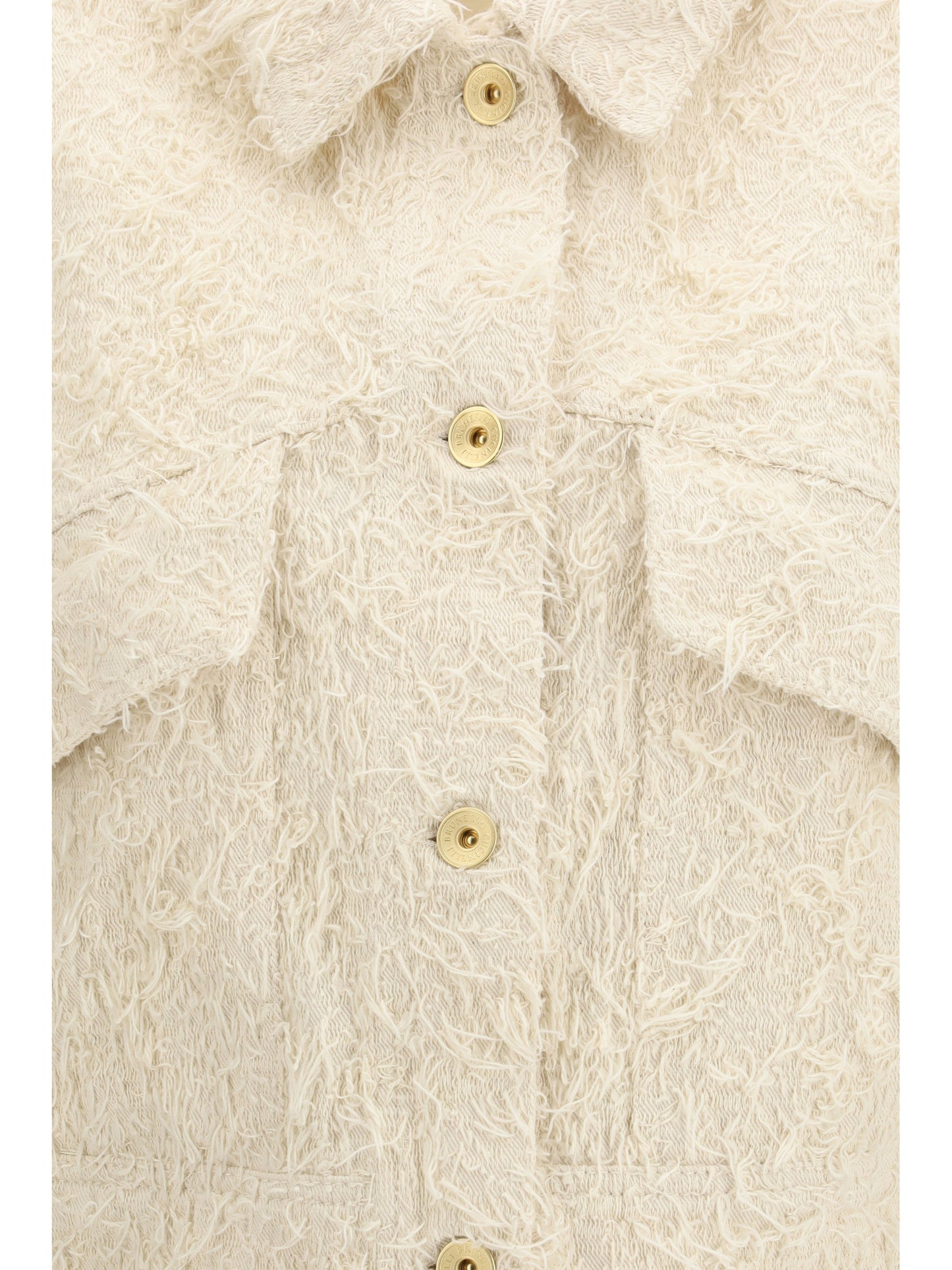 Brunello Cucinelli Women Fuzzy Dyed Denim Outerwear Jacket With Monili BRUNELLO CUCINELLI