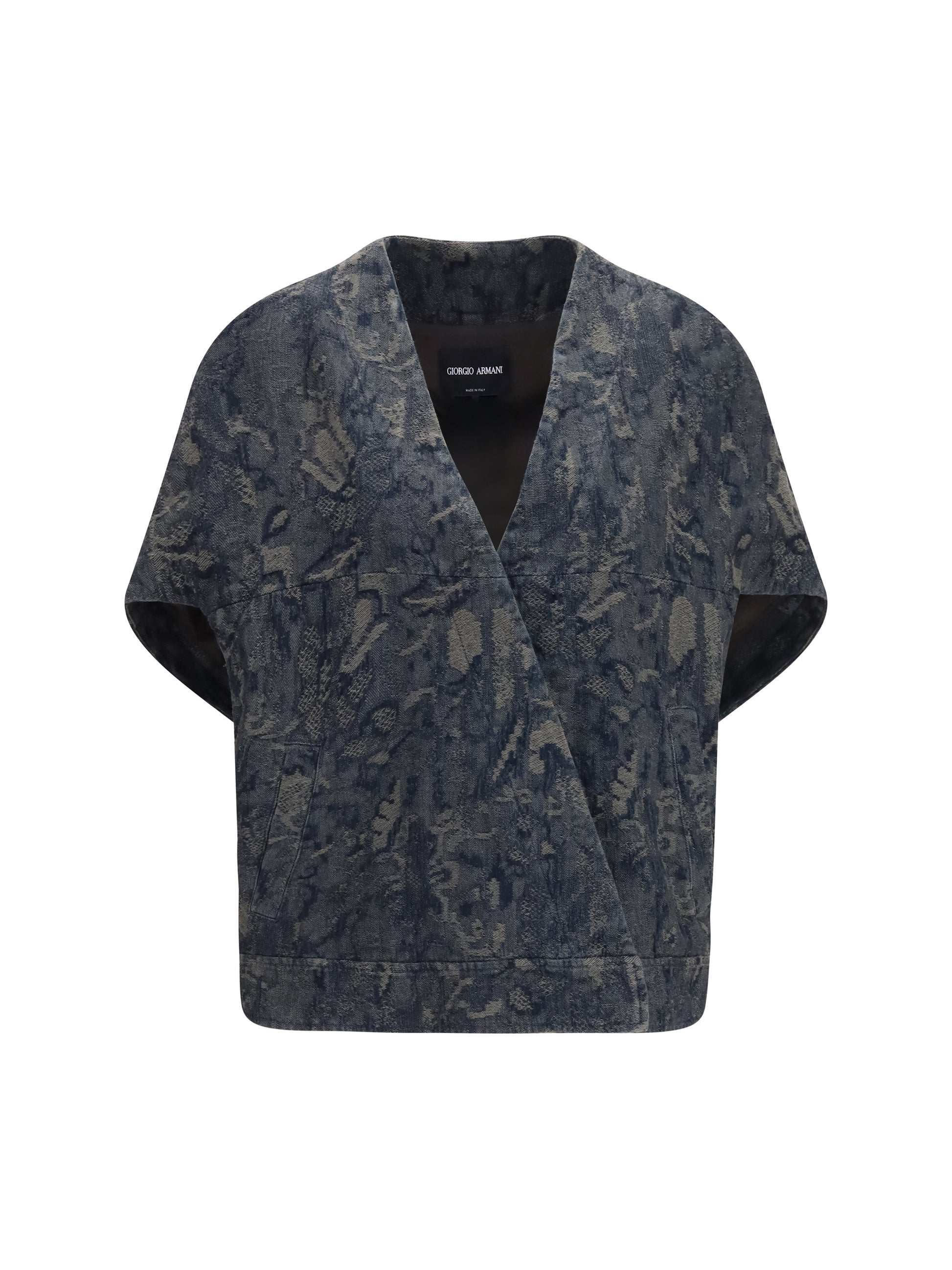 Giorgio Armani Women Jacket In Oversized Floral Jacquard Denim GIORGIO ARMANI