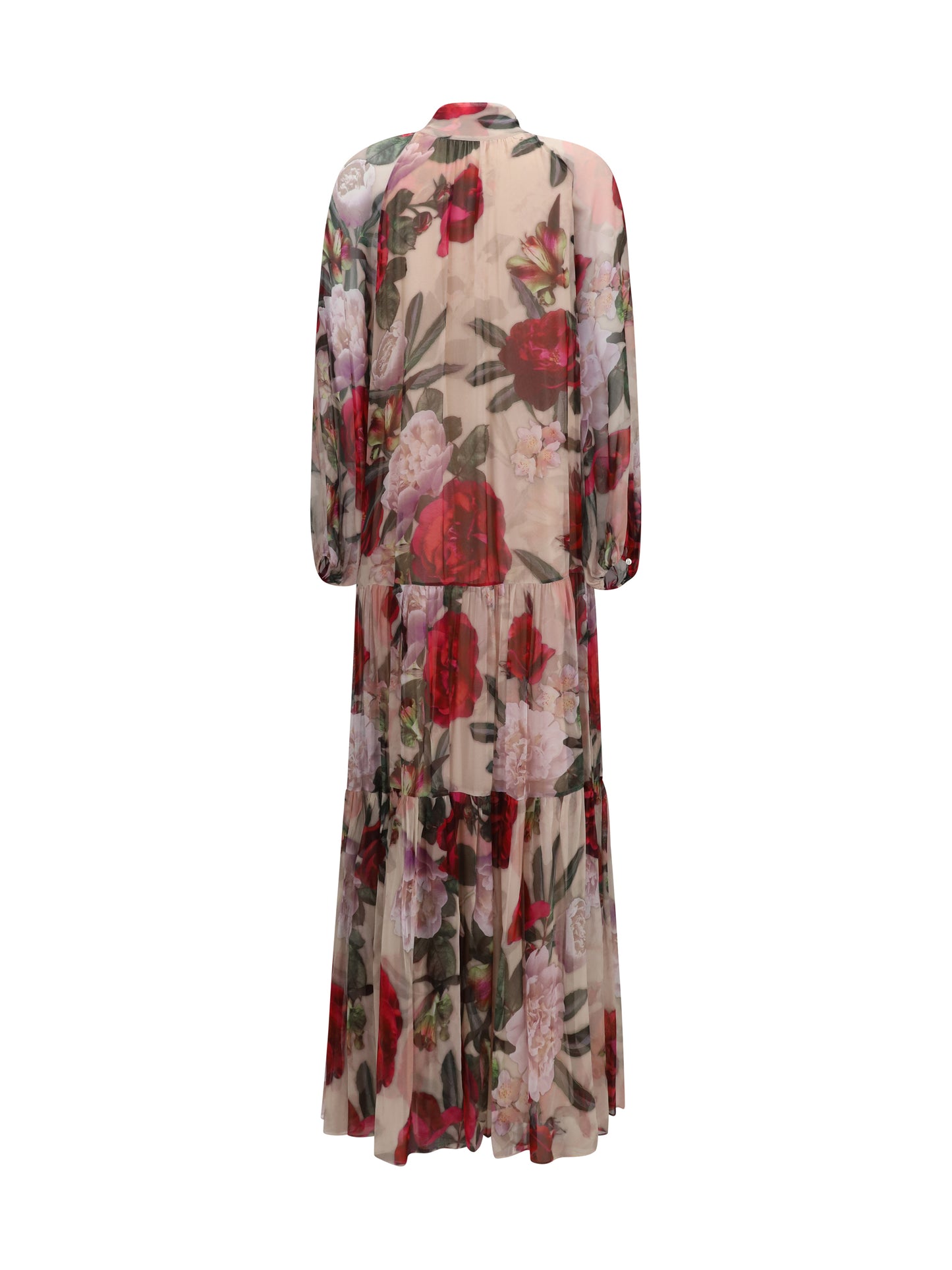 Nissa Women Long Silk Dress With Scarf Detail NISSA