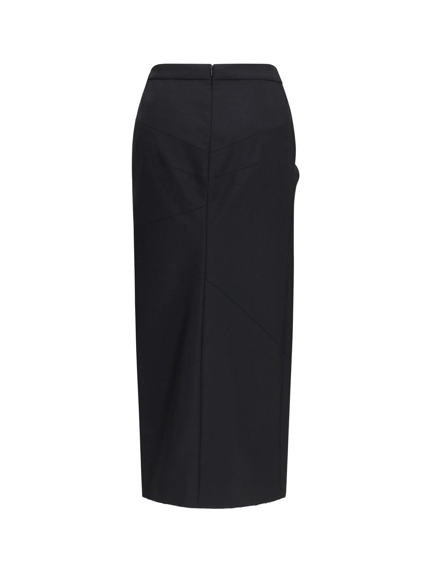 Givenchy Women Draped Midi Skirt In Double-Faced Wool And Mohair GIVENCHY