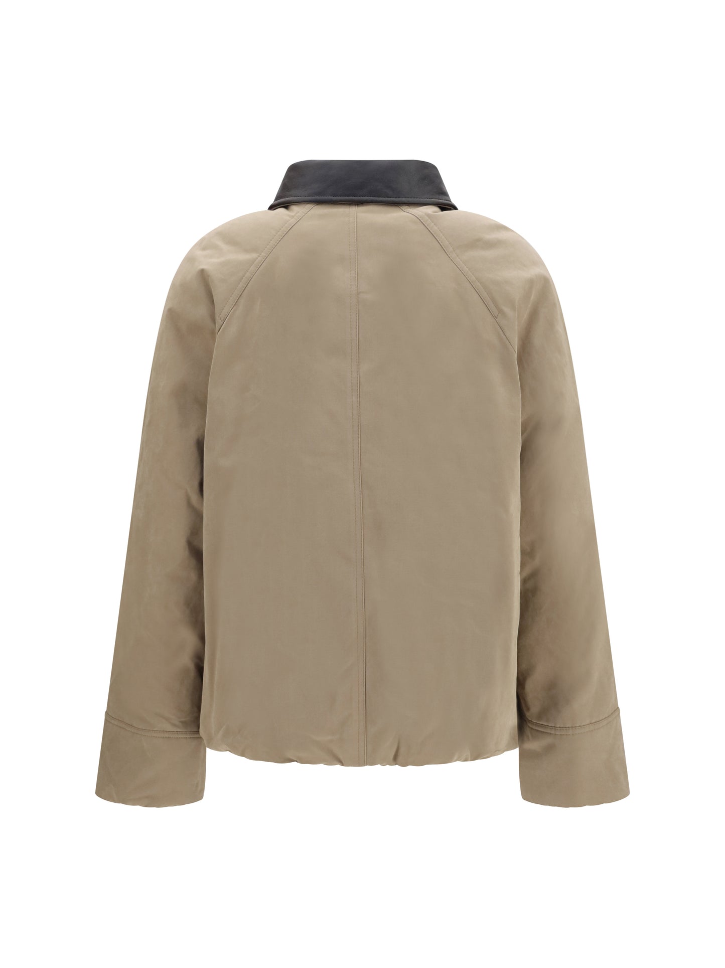 Brunello Cucinelli Women Padded Down Jacket With Leather Collar BRUNELLO CUCINELLI