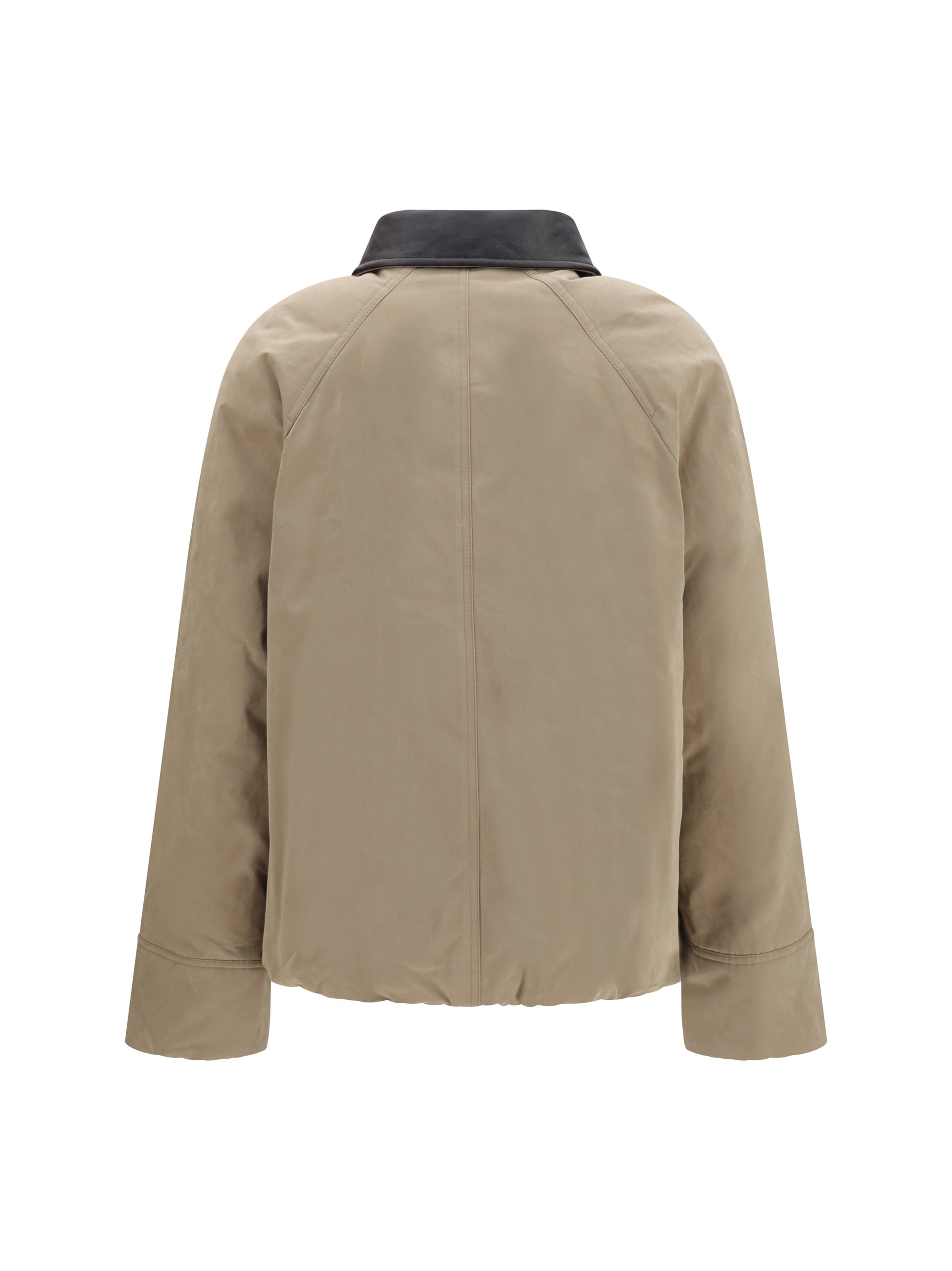 Brunello Cucinelli Women Padded Down Jacket With Leather Collar BRUNELLO CUCINELLI