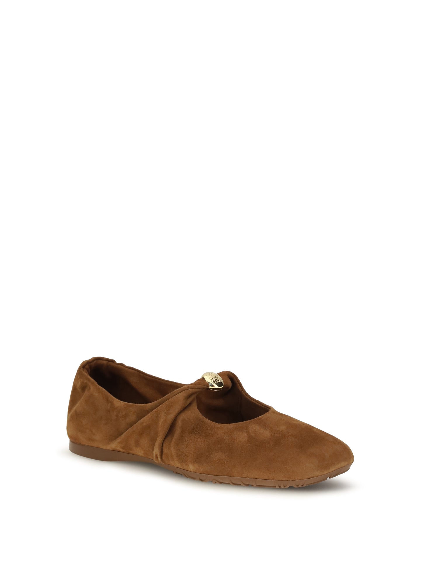 Loewe Women Pebble Soft Ballerinas In Suede Goatskin LOEWE