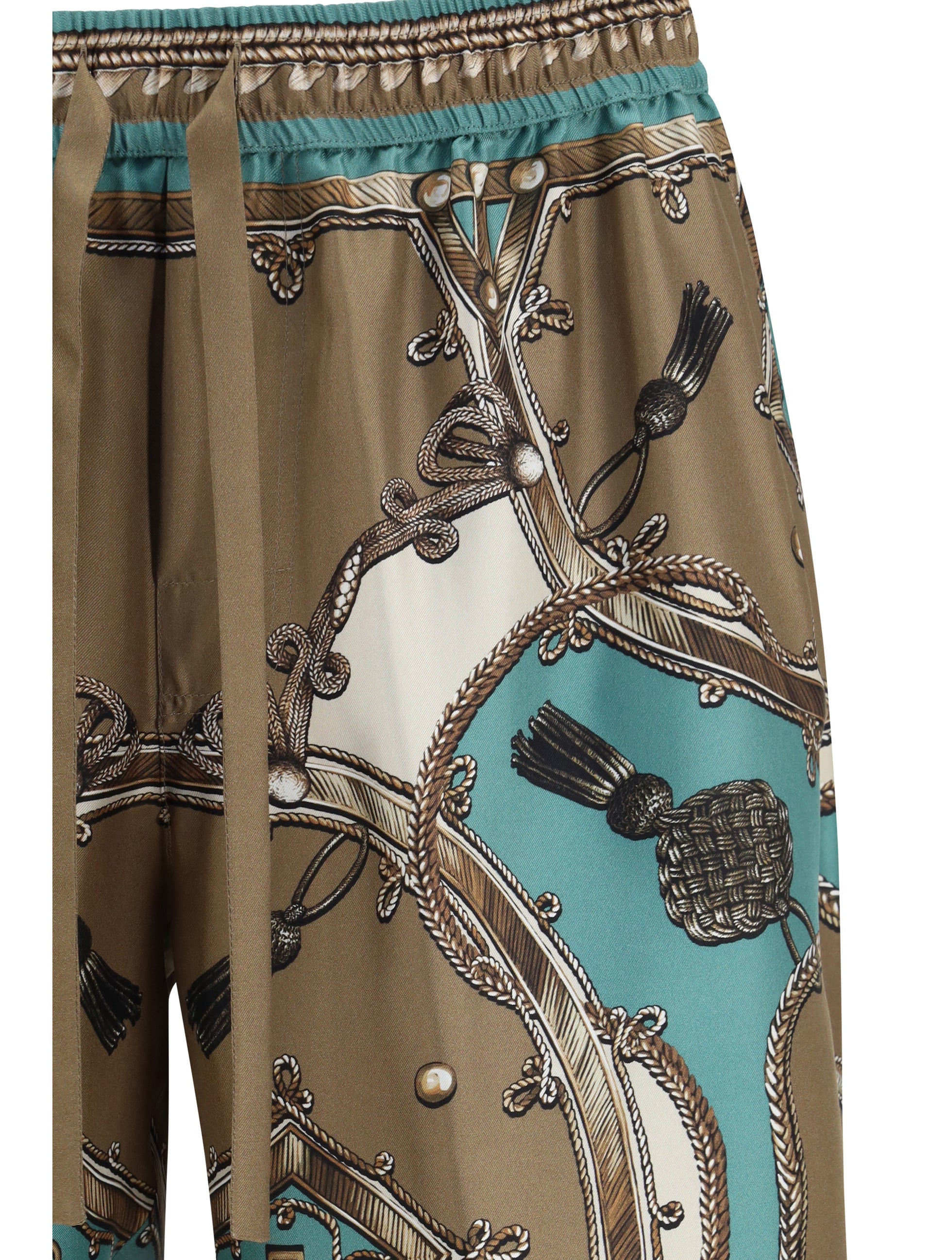 Dolce & Gabbana Men Vanity Bermuda Shorts In Washed Silk Twill With Cargo Print DOLCE & GABBANA