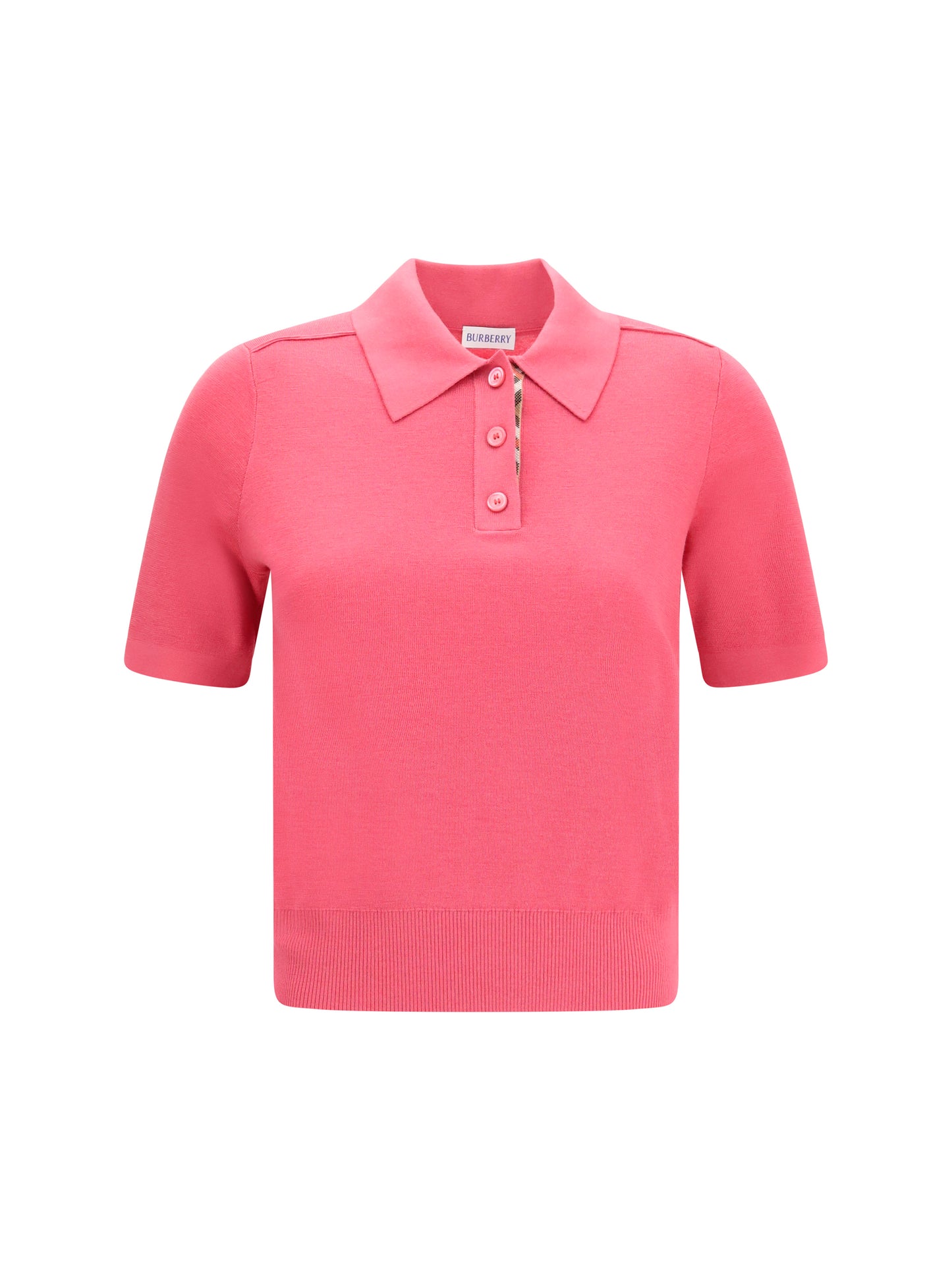 Burberry Women Wool Polo With Check Details BURBERRY