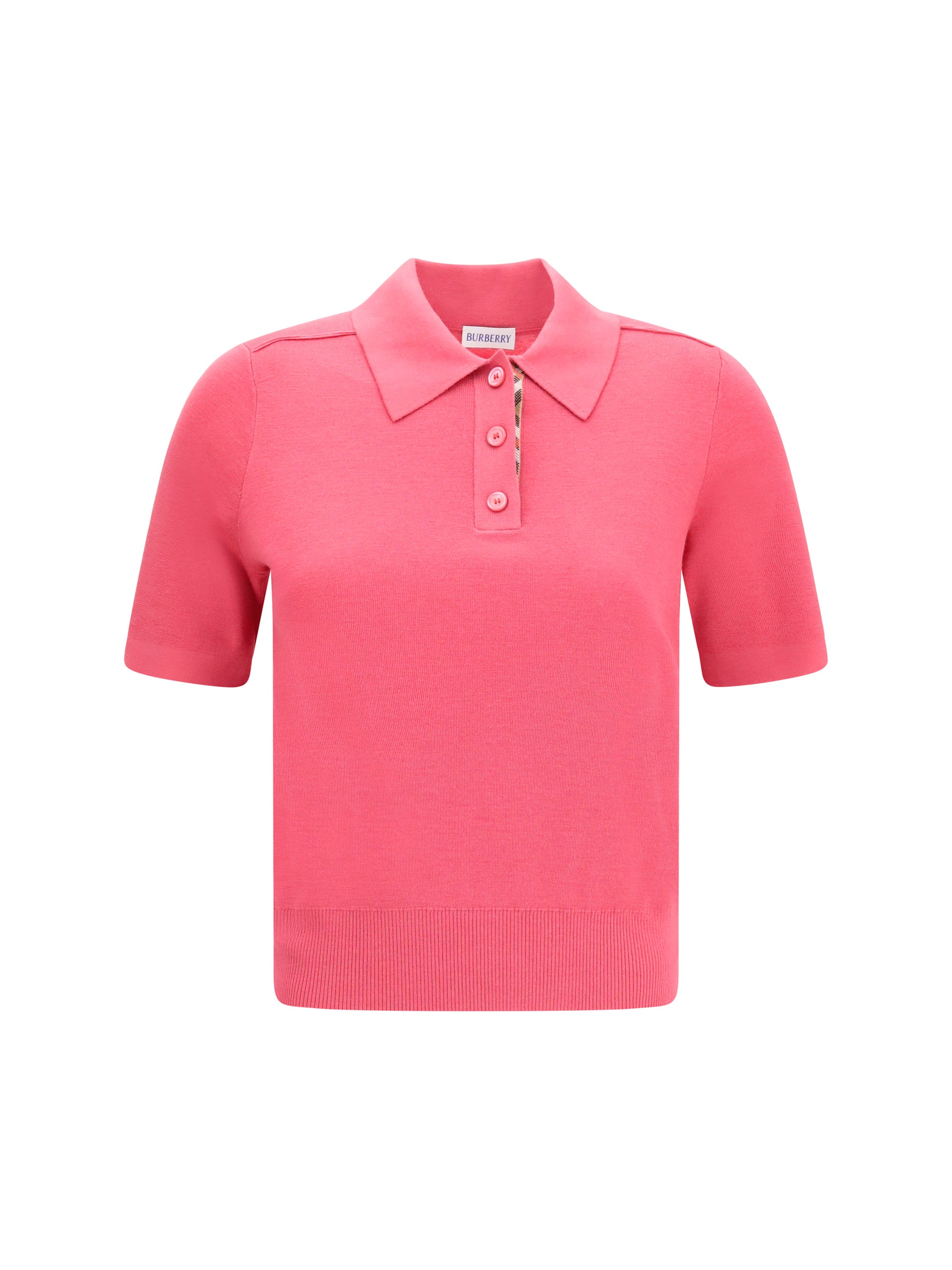 Burberry Women Wool Polo With Check Details BURBERRY