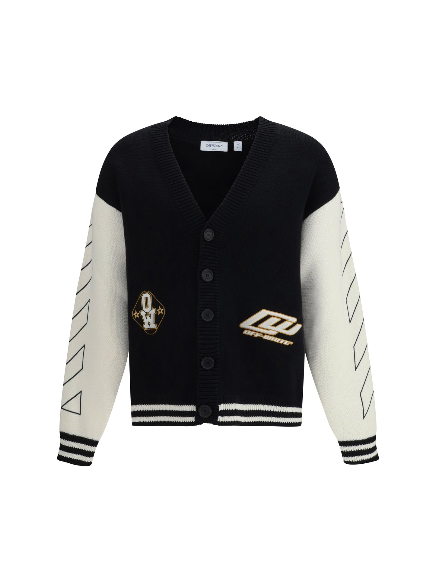 Off-White Men Star Logo Diagonal Varsity Cardigan OFF-WHITE