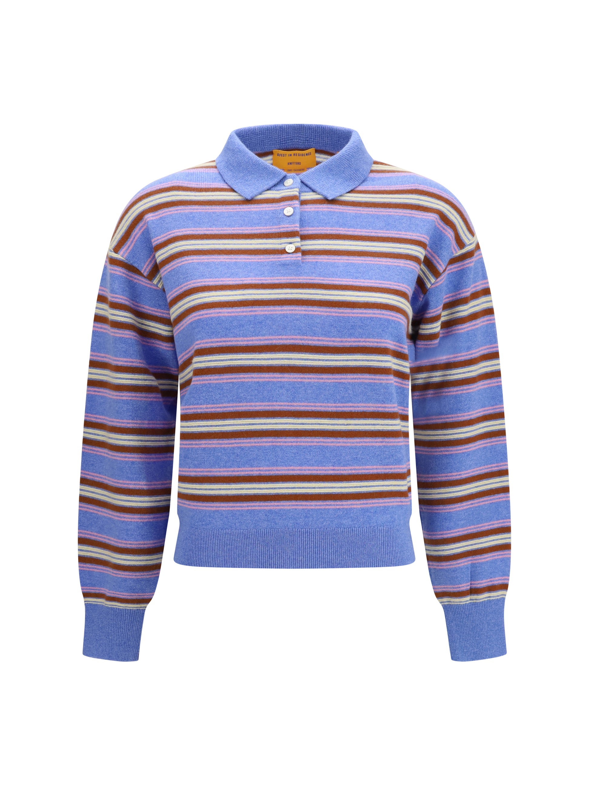 Guest In Residence Women College Striped Polo Sweater GUEST IN RESIDENCE