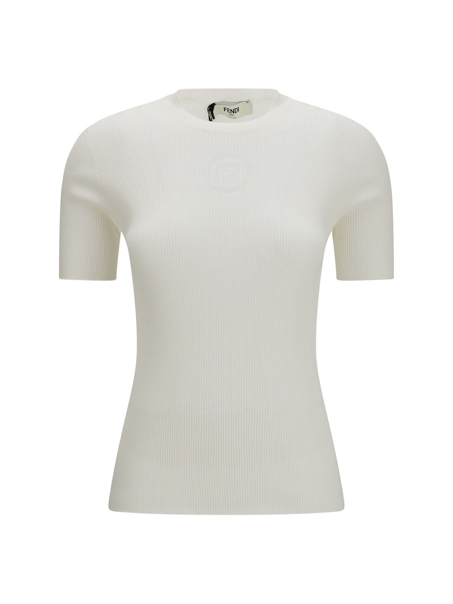 Fendi Women Short-Sleeve Cotton Sweater FENDI