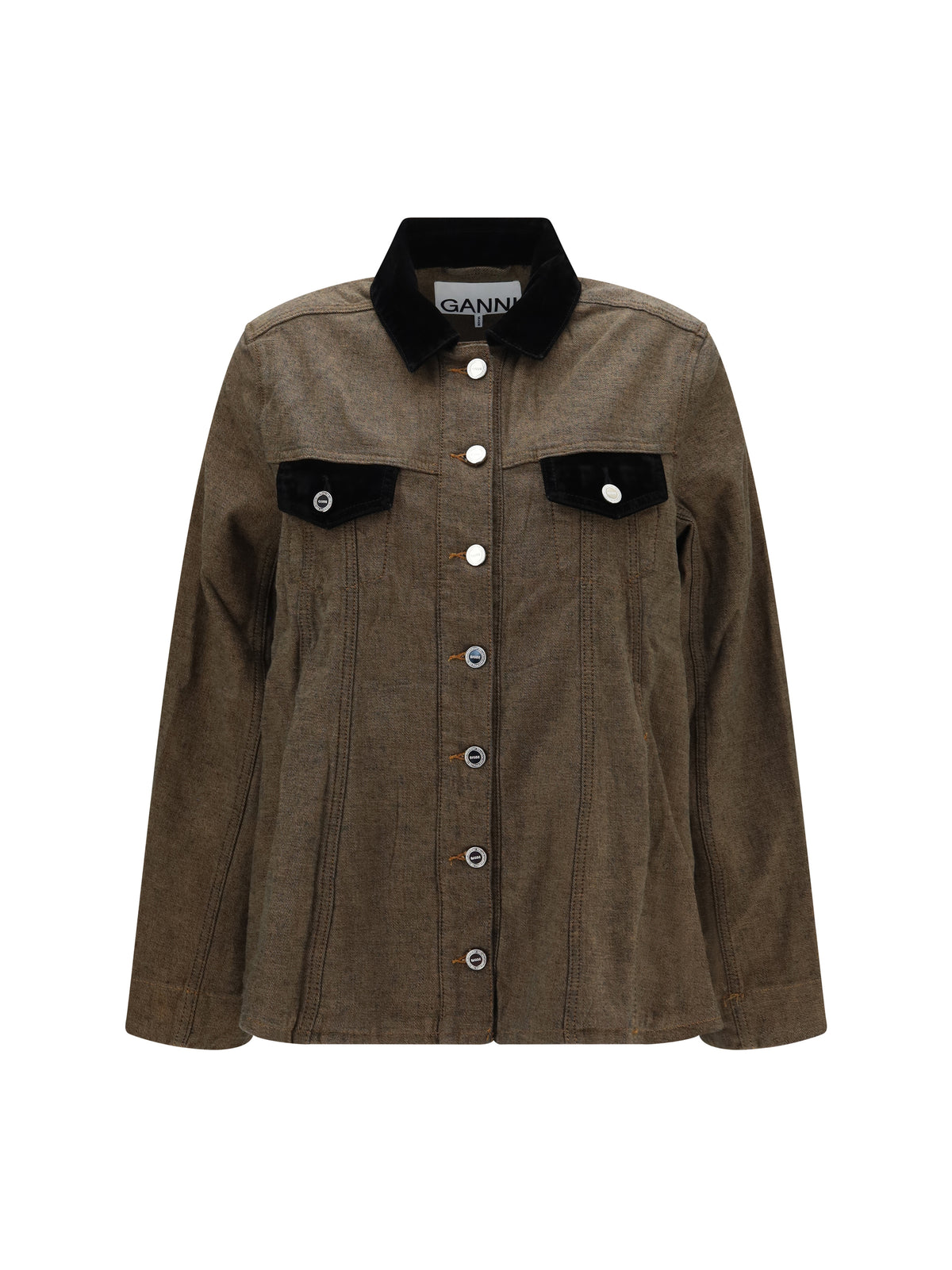 Ganni Women Neppy Denim Overshirt GANNI