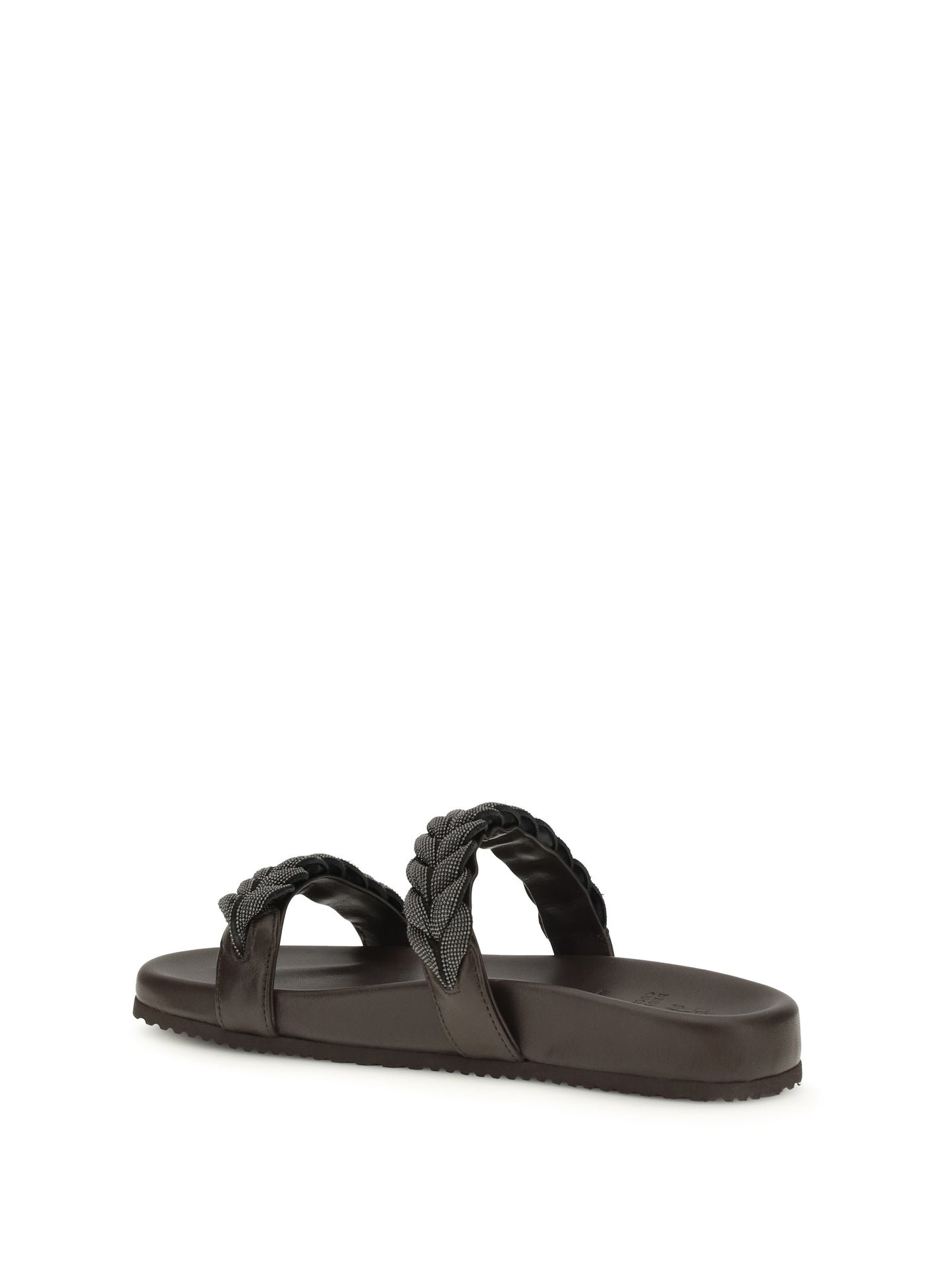 Brunello Cucinelli Women Leather Sandals With Precious Braided Straps BRUNELLO CUCINELLI
