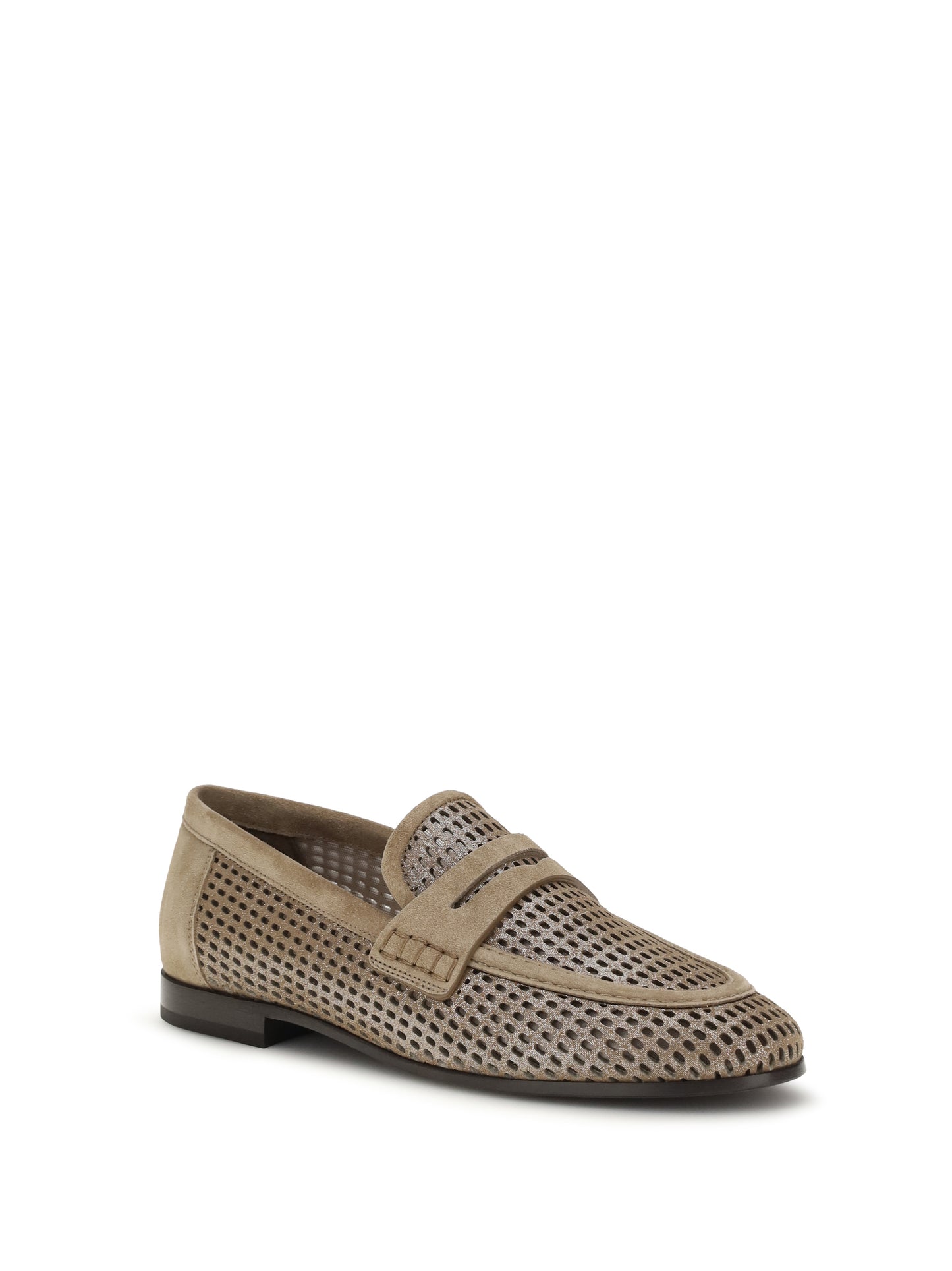 Brunello Cucinelli Women Sparkling Net Leather Loafers BRUNELLO CUCINELLI