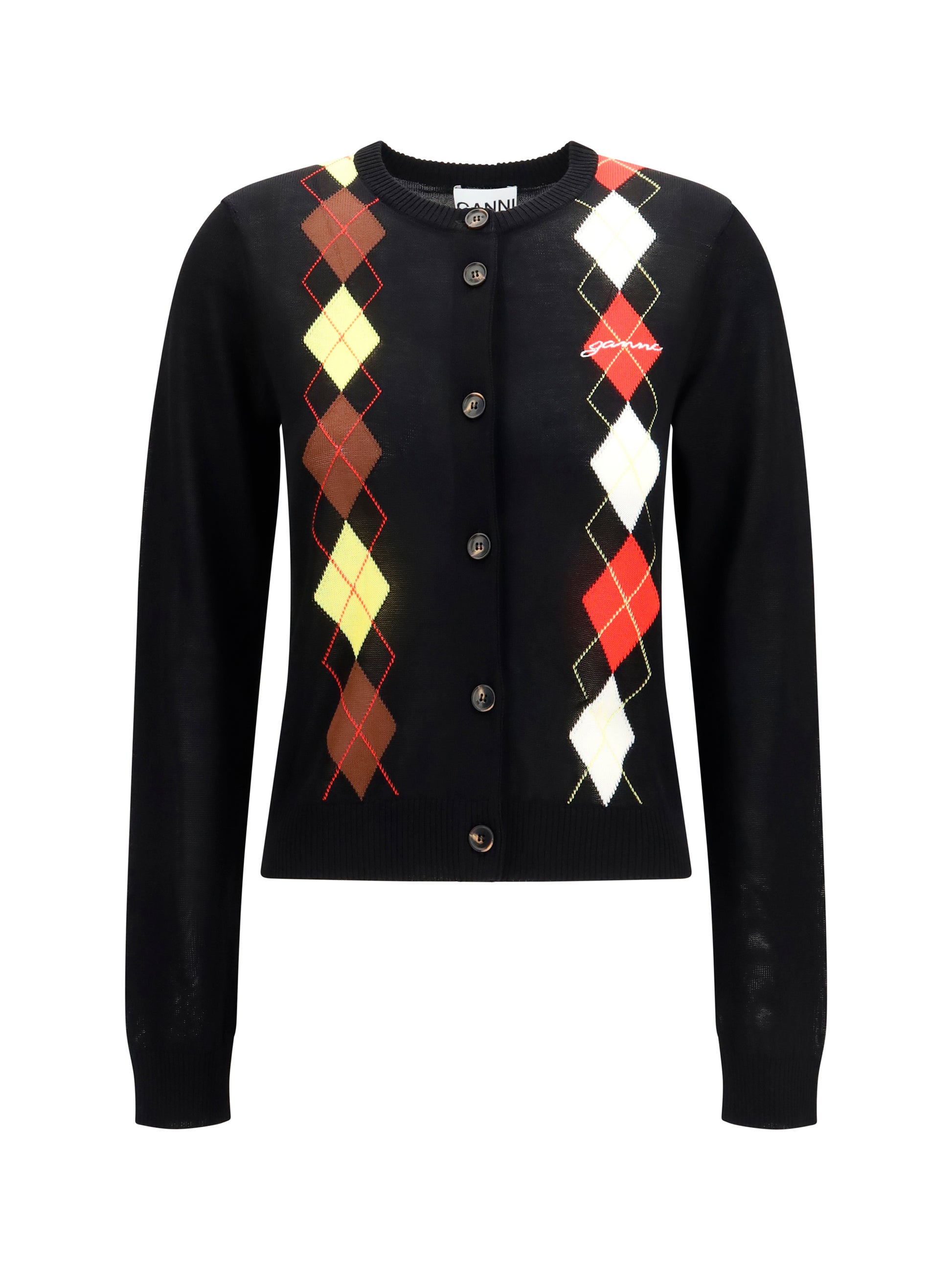Ganni Women Diamond-Pattern Cardigan GANNI