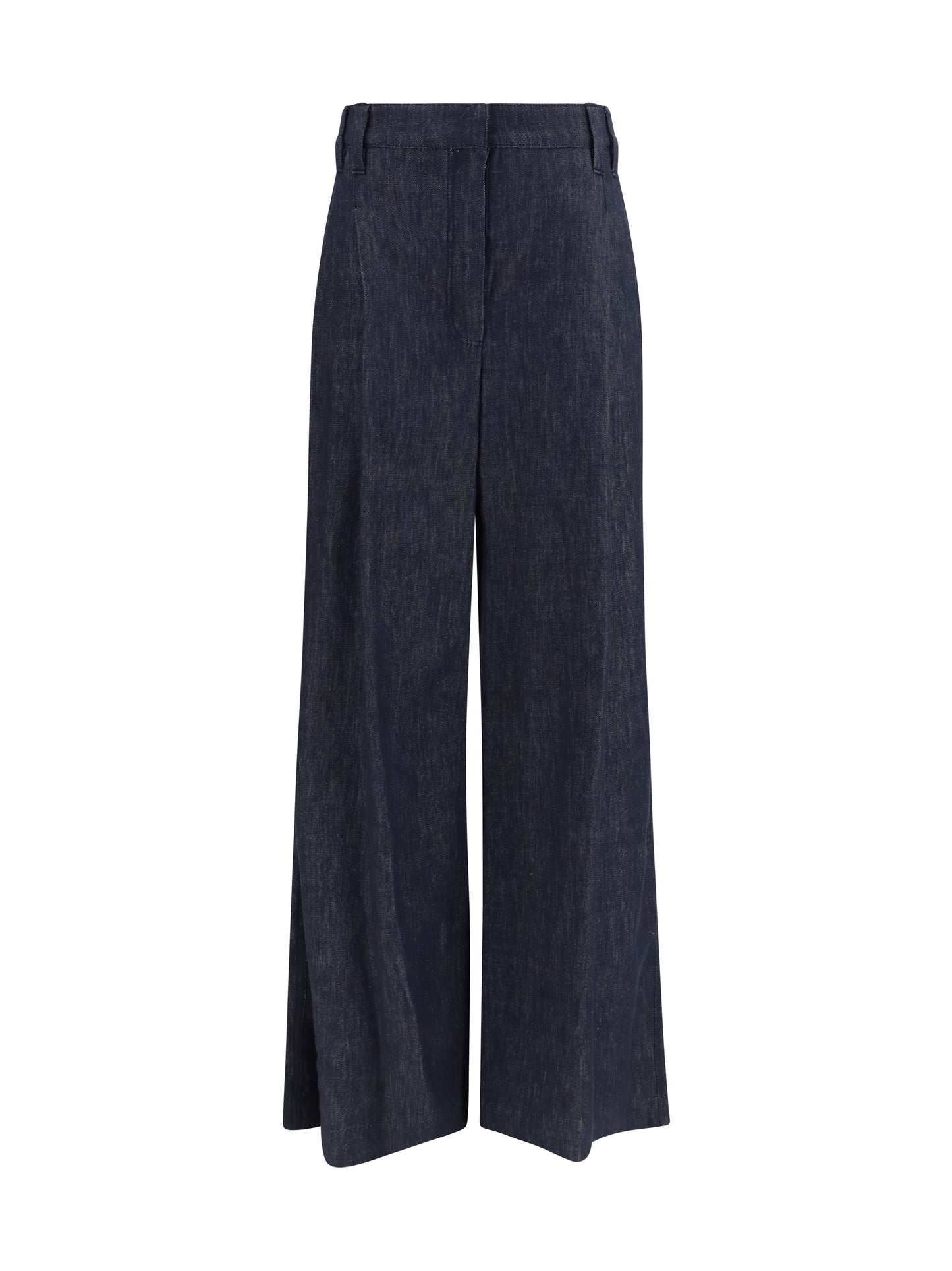 Brunello Cucinelli Women Denim Effect Twill Wide Pants BRUNELLO CUCINELLI
