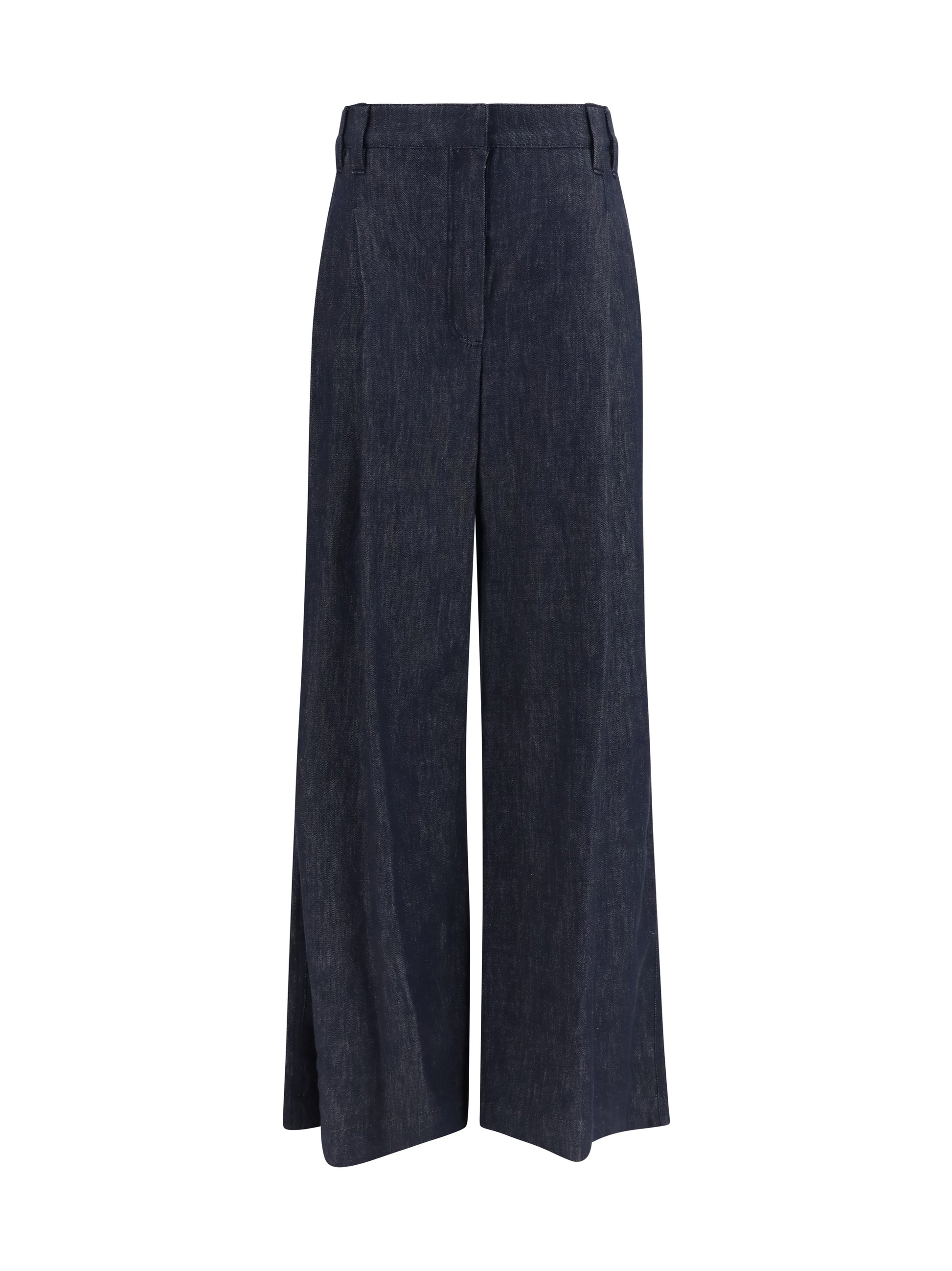 Brunello Cucinelli Women Denim Effect Twill Wide Pants BRUNELLO CUCINELLI