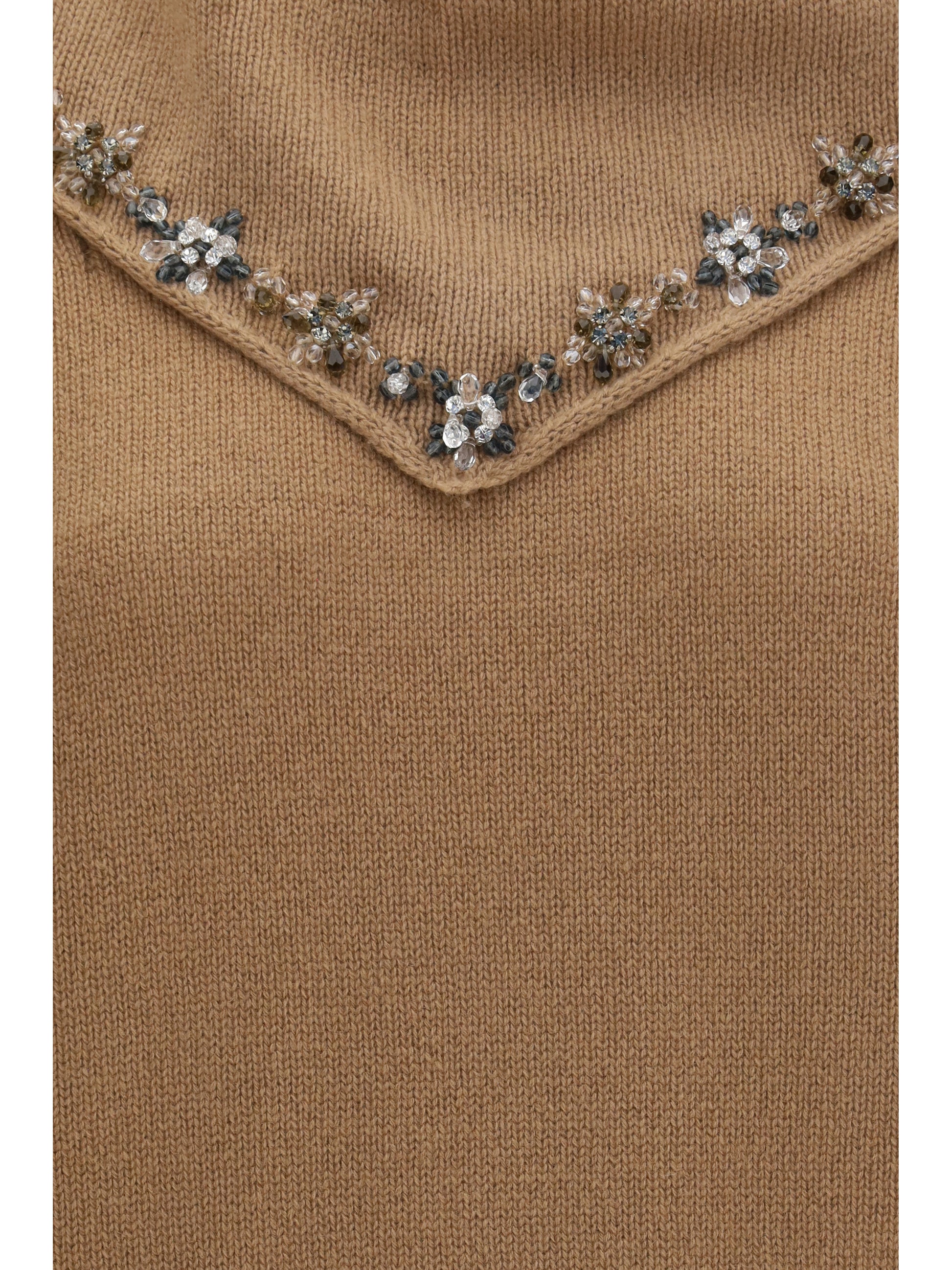 Prada Women Cashmere Sweater With Jewel Scarf PRADA