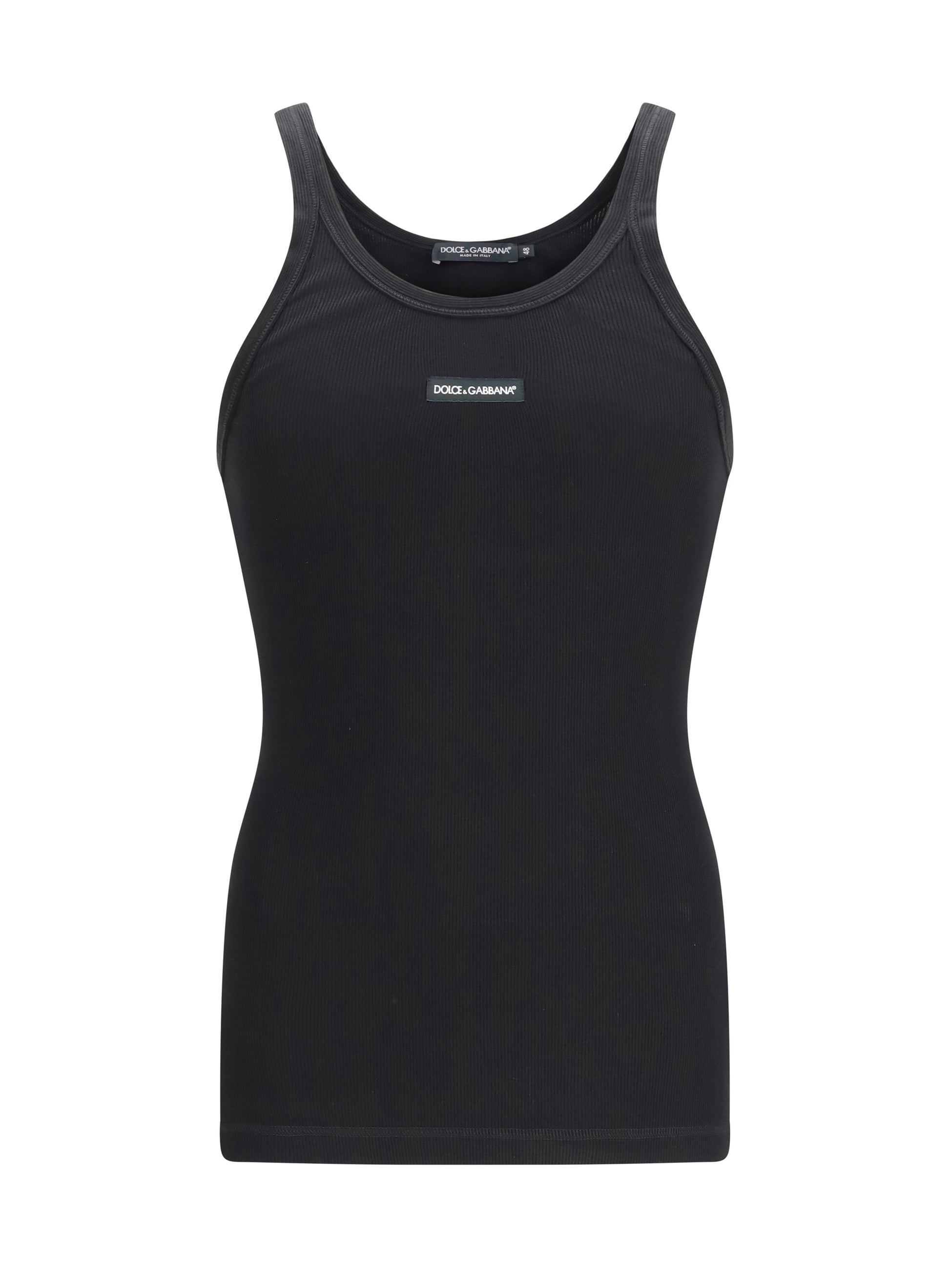 Dolce & Gabbana Men Cotton Printed Tank Top DOLCE & GABBANA