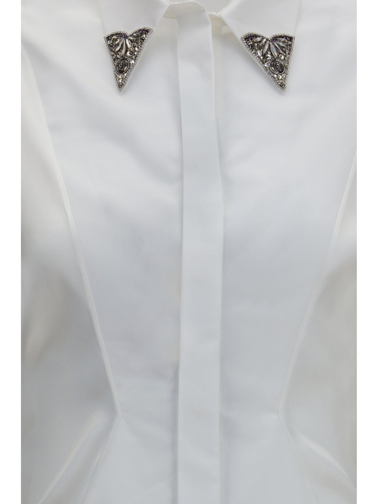 Versace Women Embroidered Cotton Poplin Shirt VERSACE